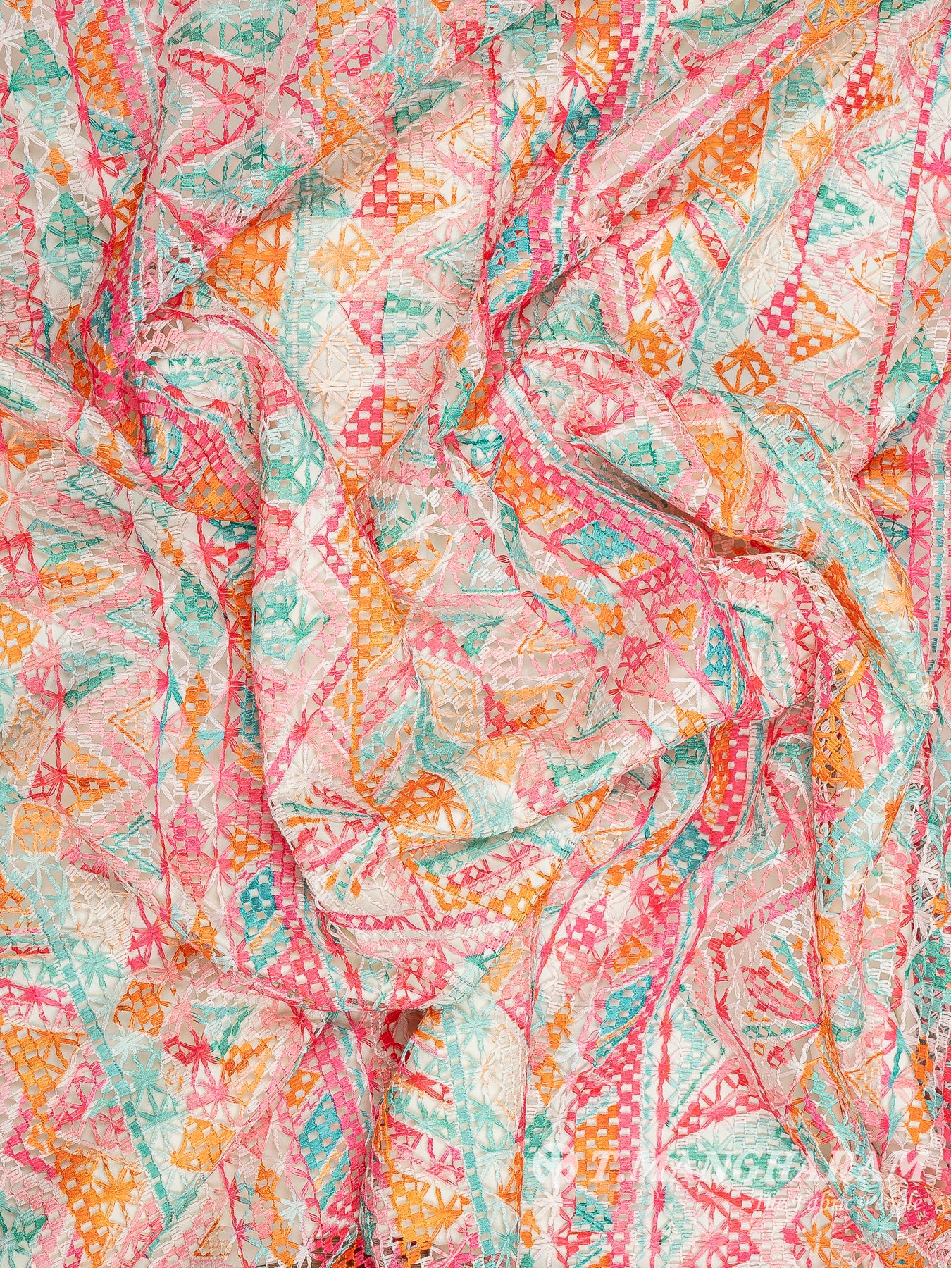 Multicolor Crochet Cotton Fabric - EC9739 view-4