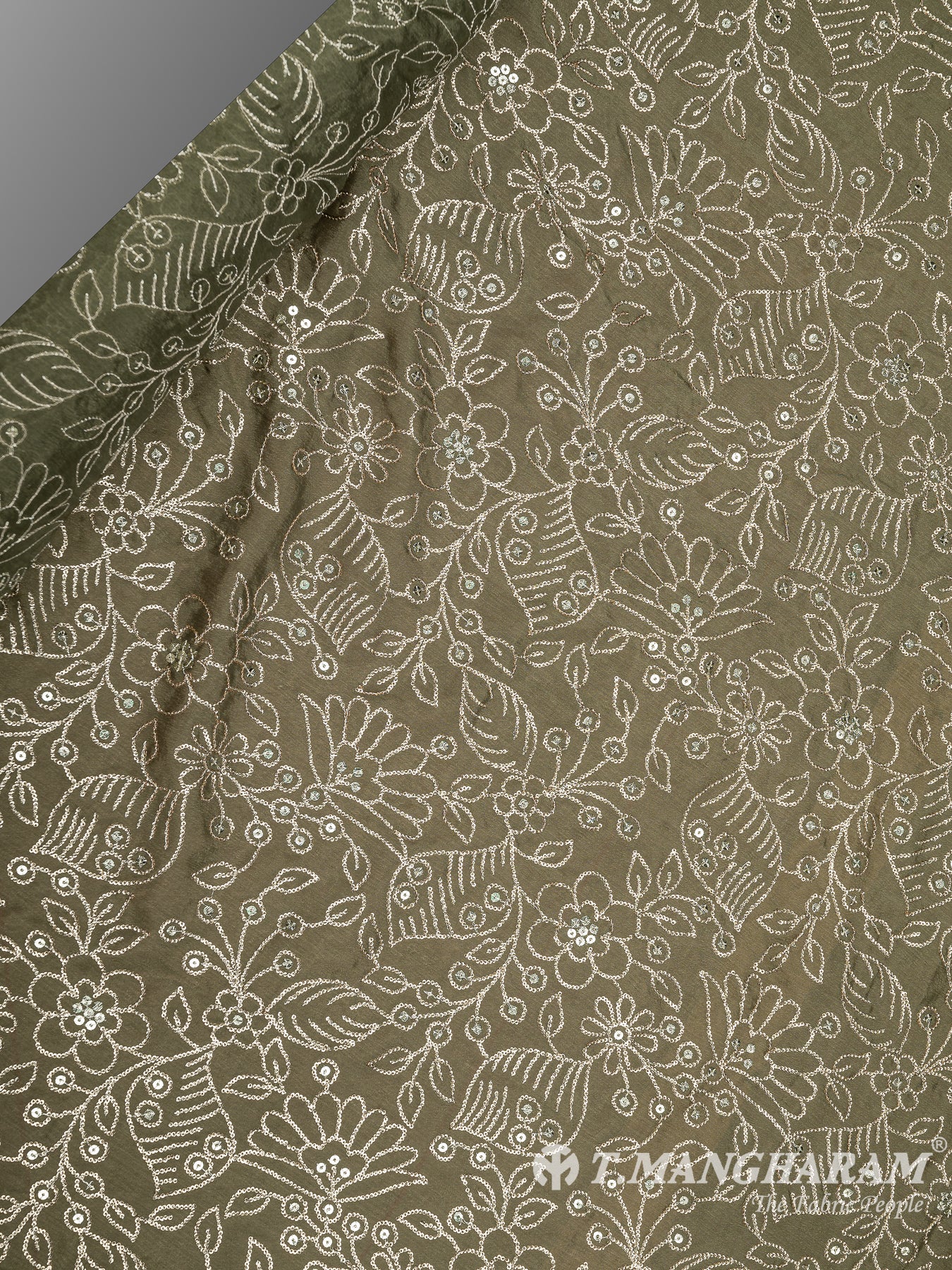 Green Chinnon Silk Fabric - EC8292 view-2