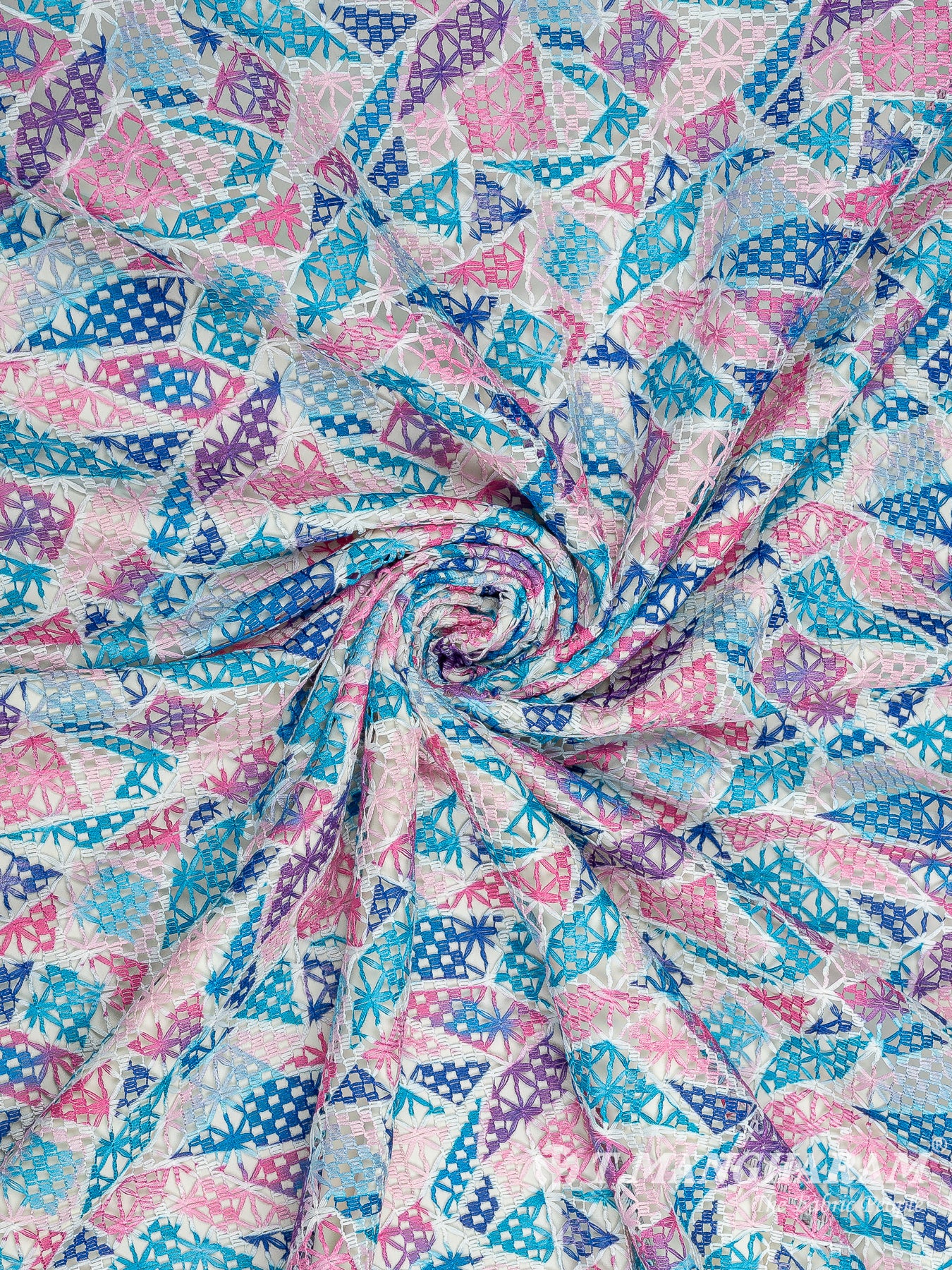 Multicolor Crochet Cotton Fabric - EC9741 view-1