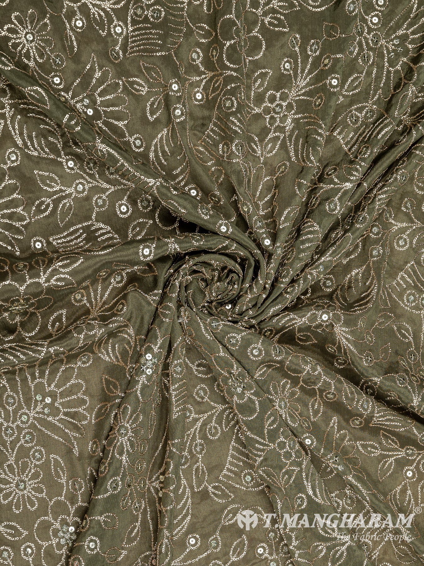 Green Chinnon Silk Fabric - EC8292 view-1