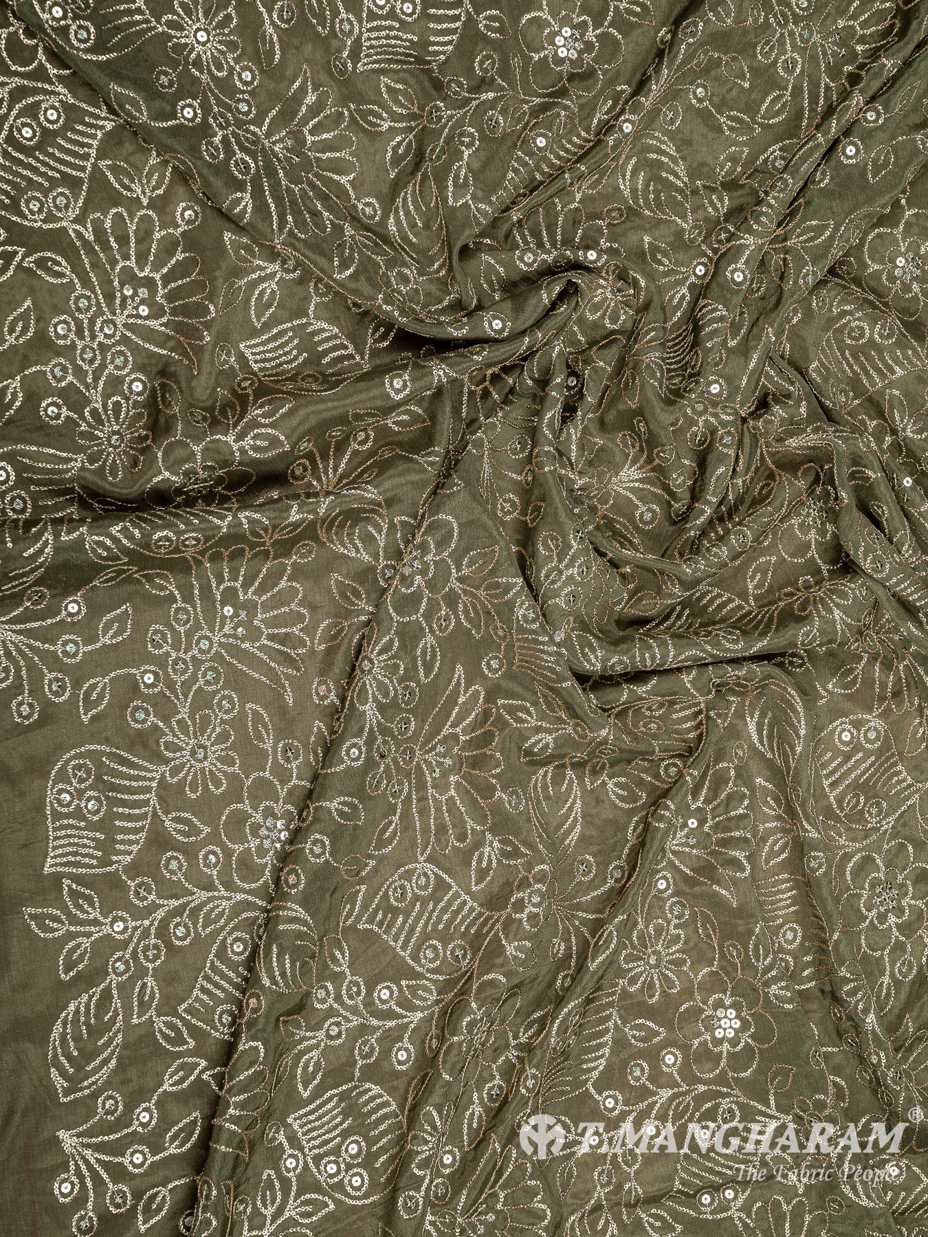 Green Chinnon Silk Fabric - EC8292 view-4