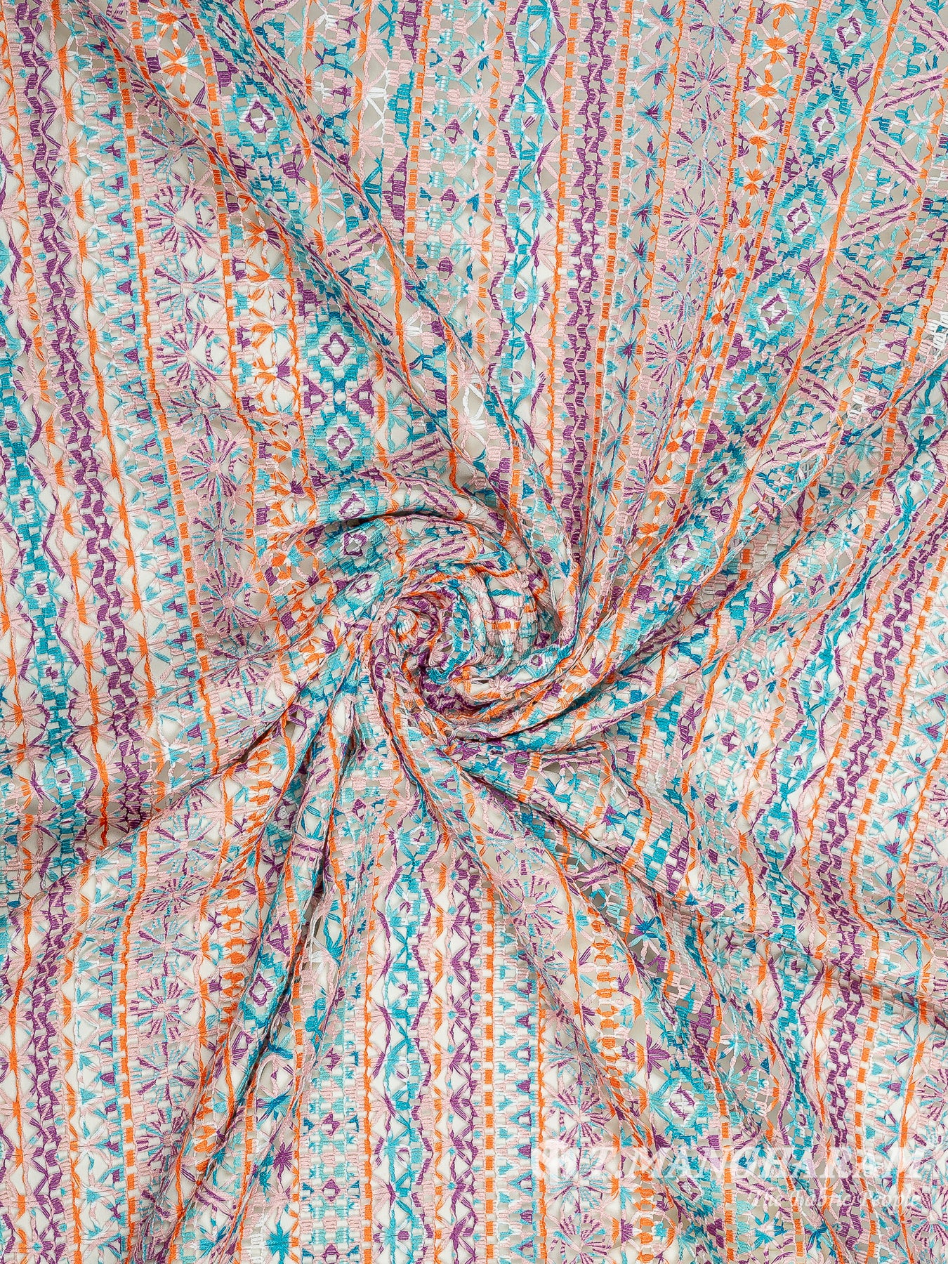 Multicolor Crochet Cotton Fabric - EC9737 view-1