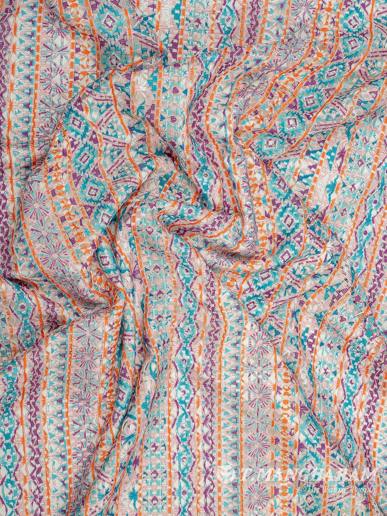 Multicolor Crochet Cotton Fabric - EC9737 view-4