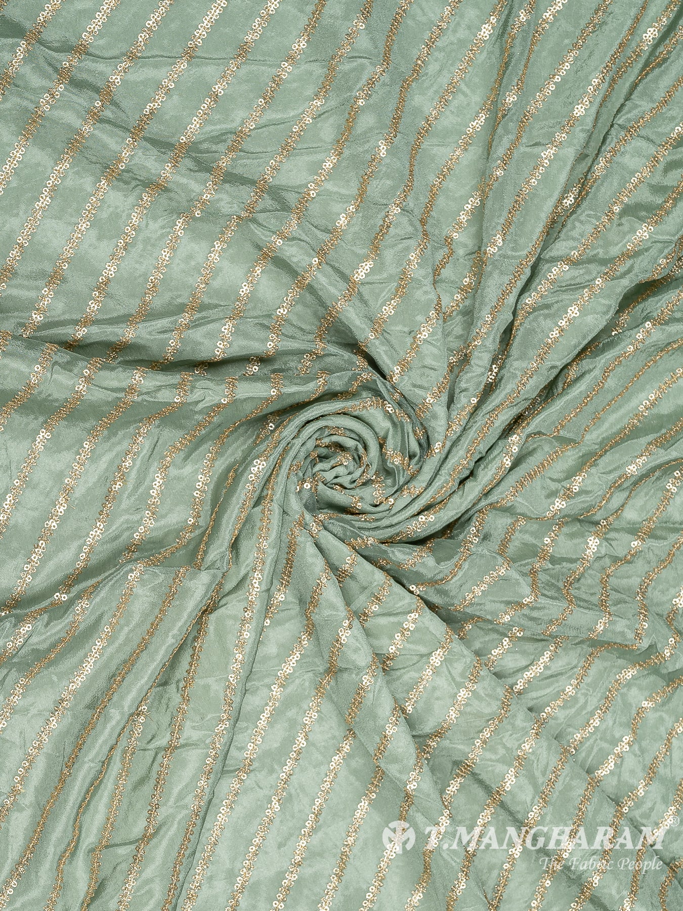 Green Chinnon Silk Fabric - EC8722 view-1