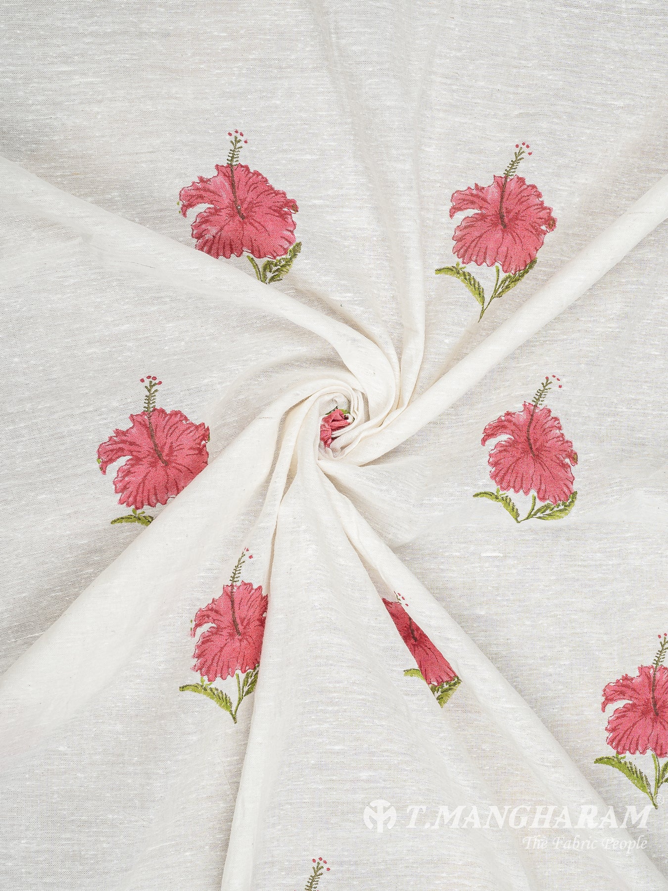 White Cotton Fabric - EC8358 viw-1