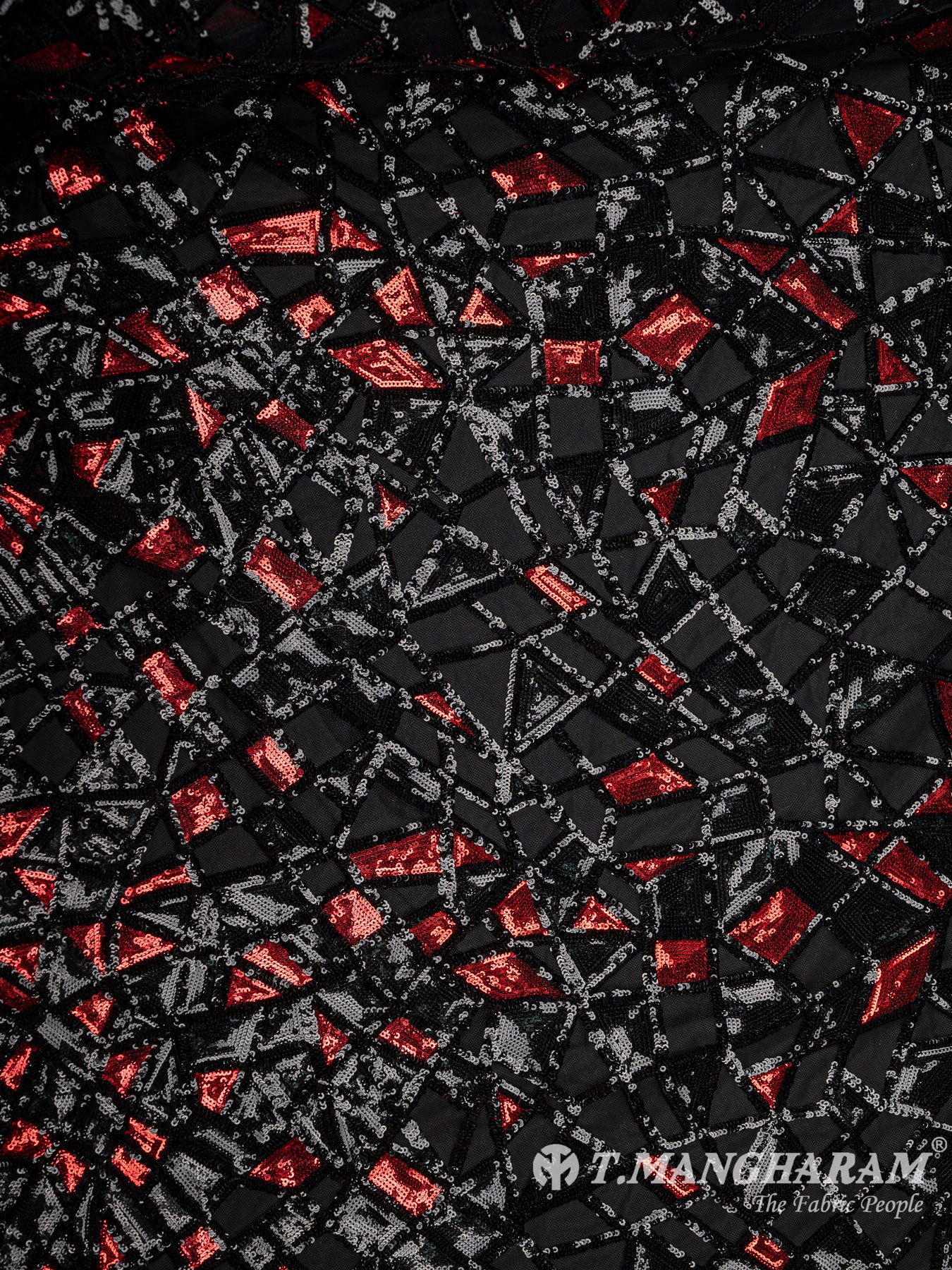 Black Fancy Net Fabric - EC8440 view-3