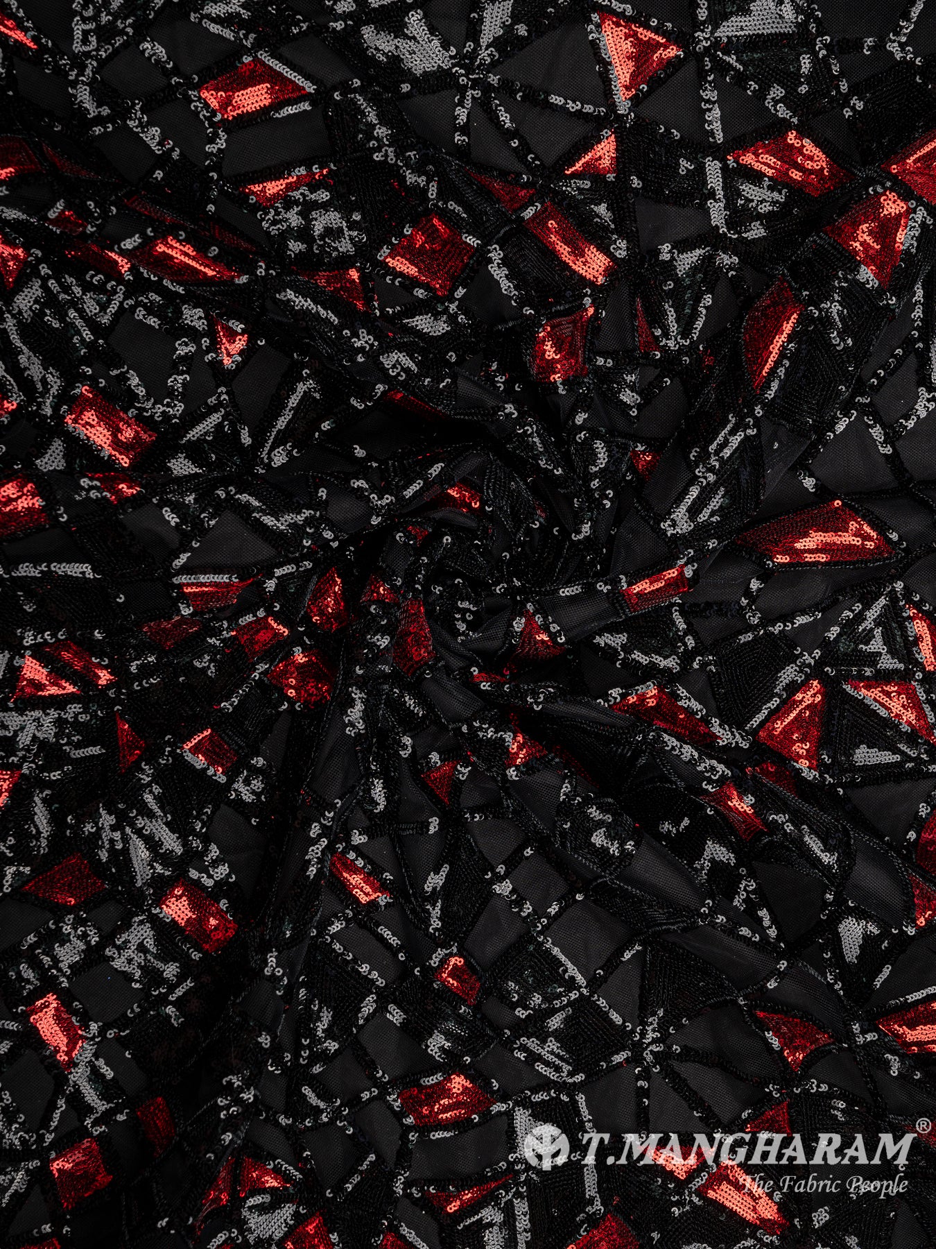 Black Fancy Net Fabric - EC8440 view-1