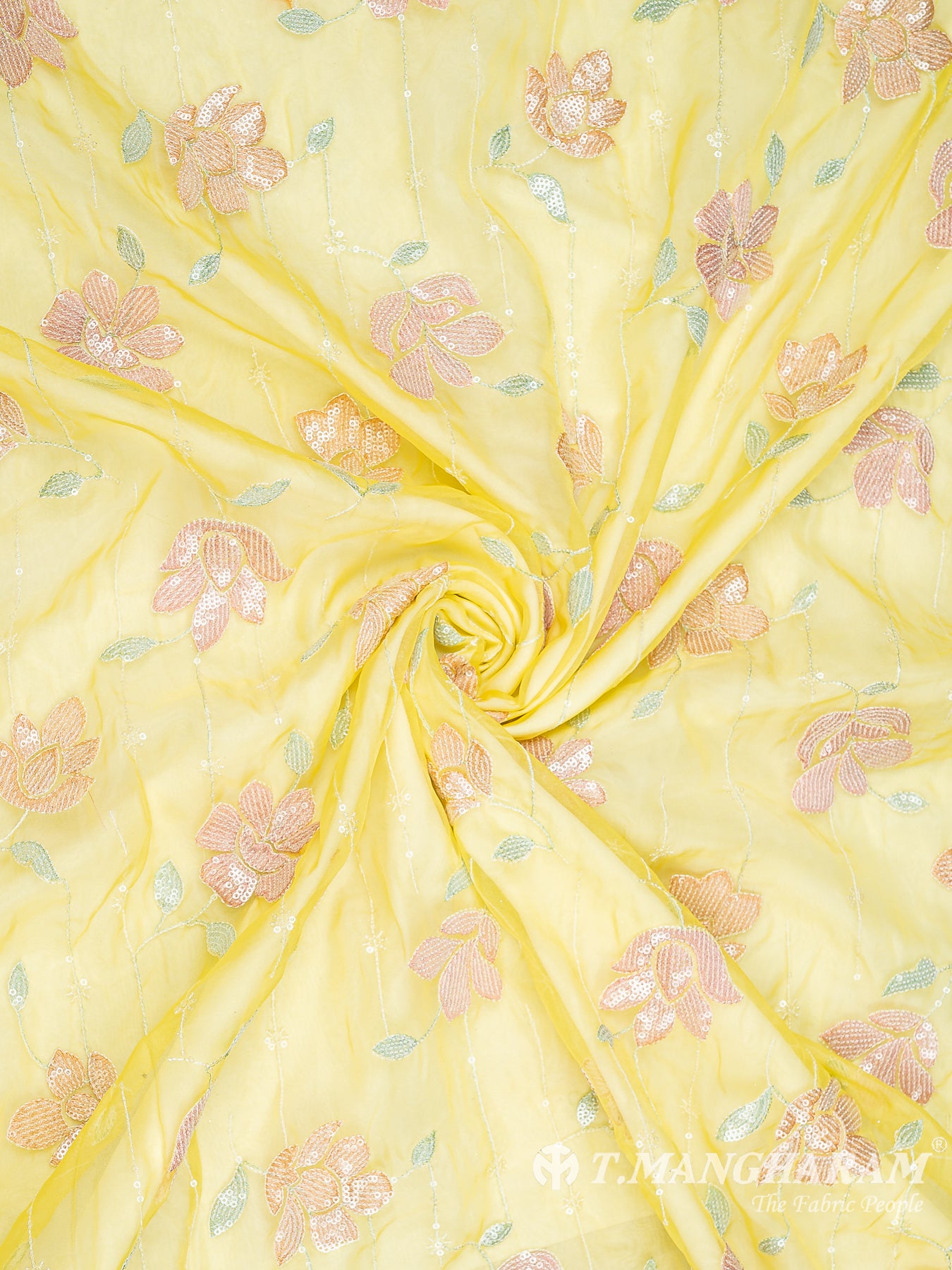 Yellow Organza Fabric - EC8710 view-1