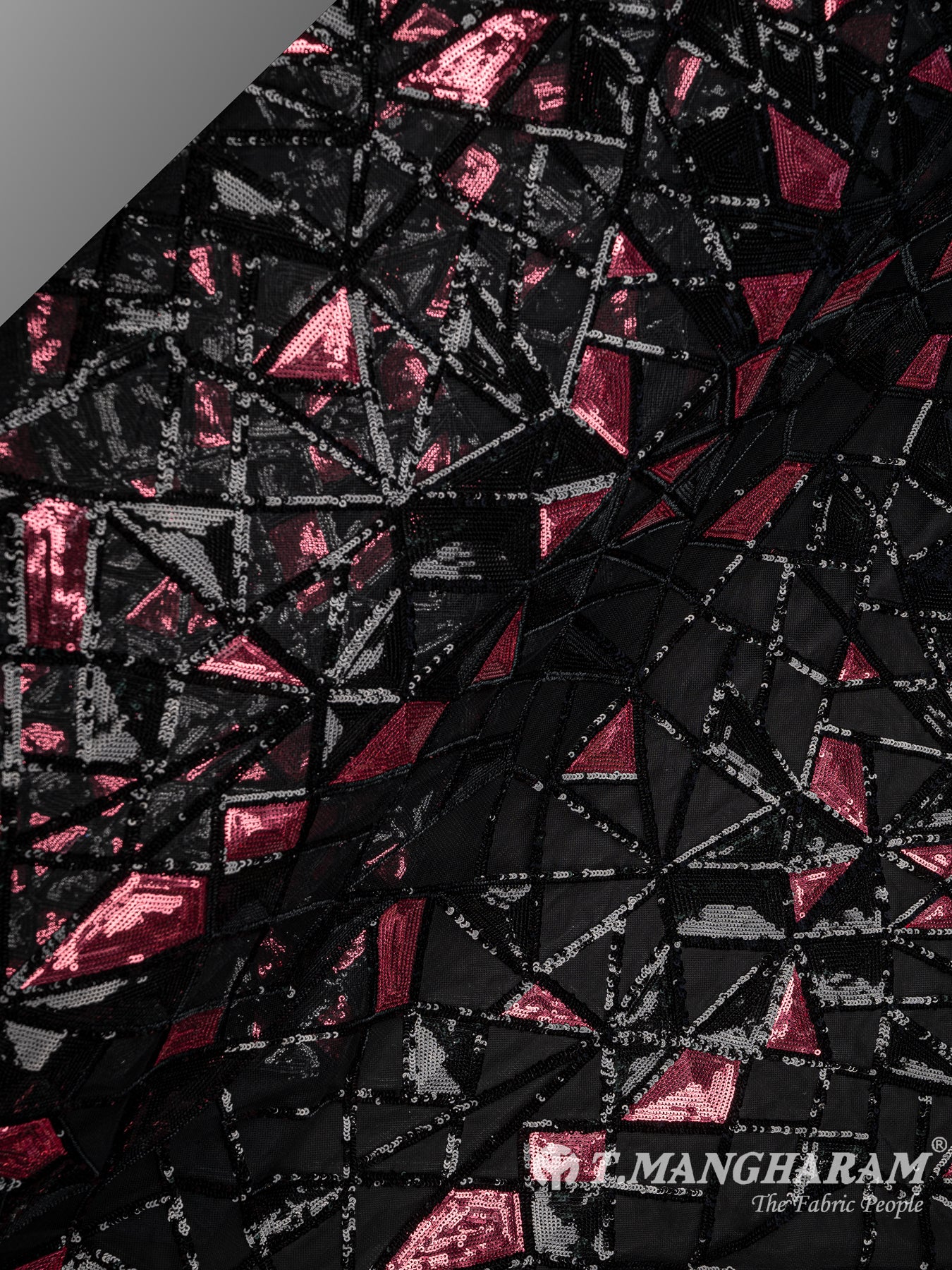Black Fancy Net Fabric - EC8439 view-2