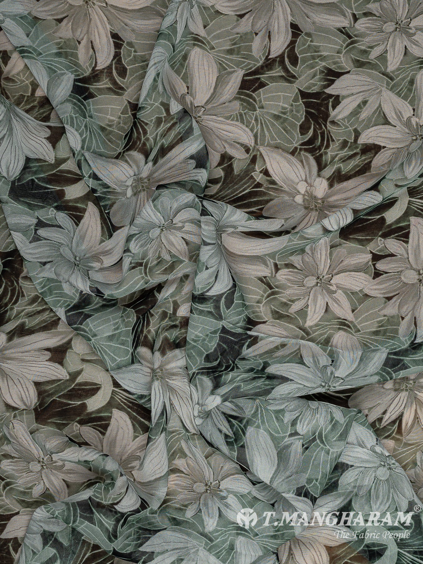 Green Georgette Fabric - EB8404