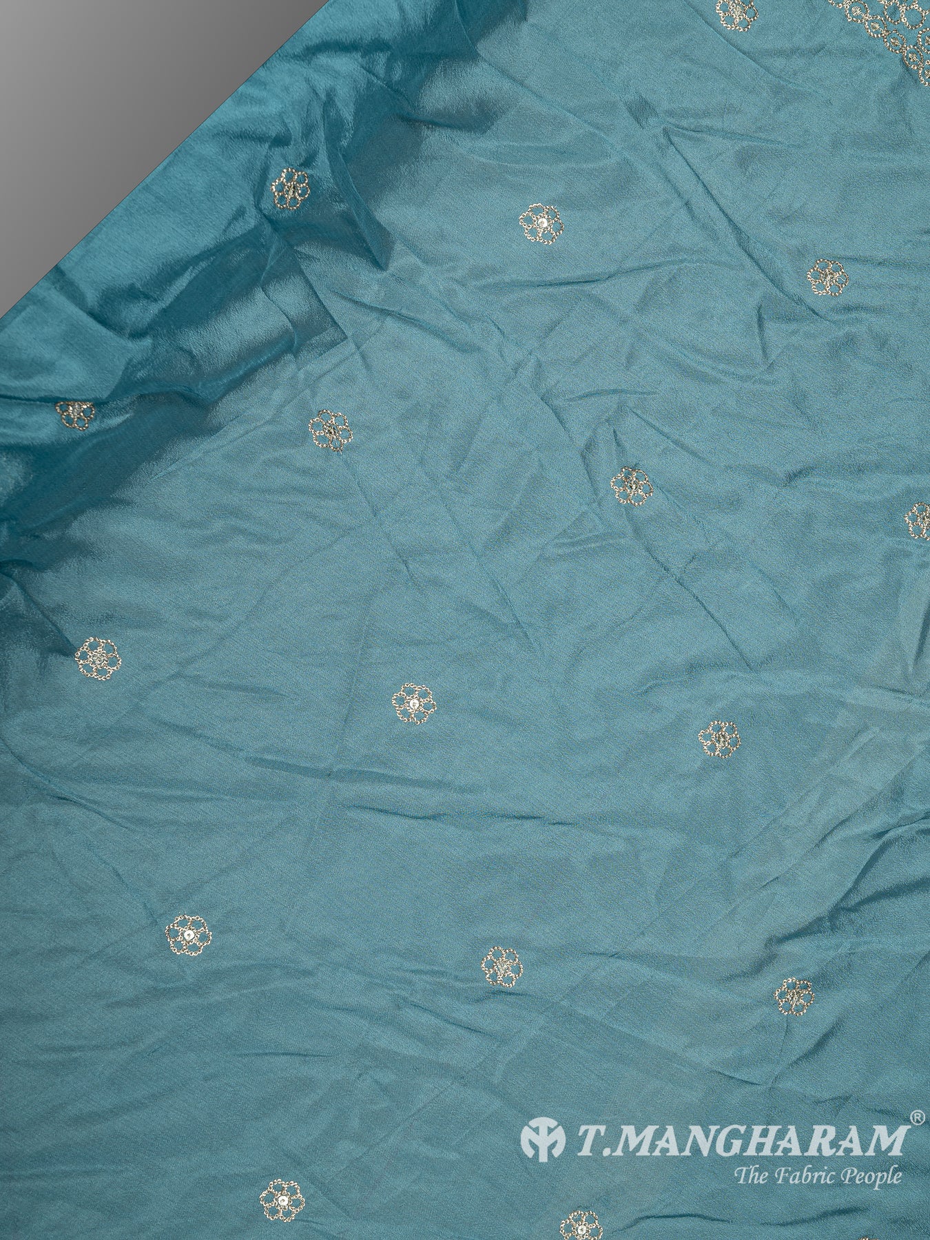 Blue Chinnon Silk Fabric - EC8295