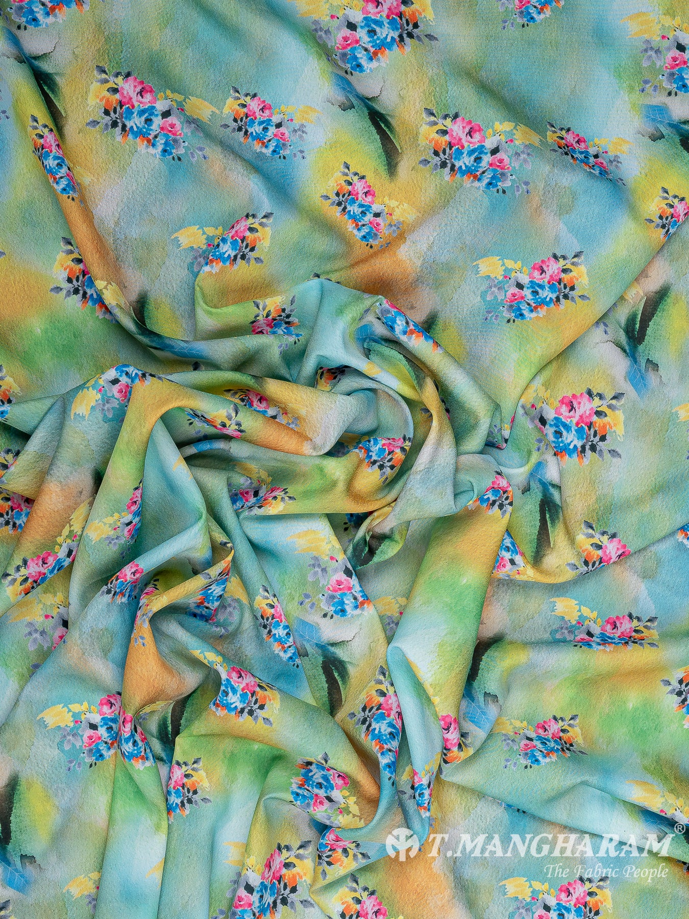 Green Crepe Fabric - EC11236