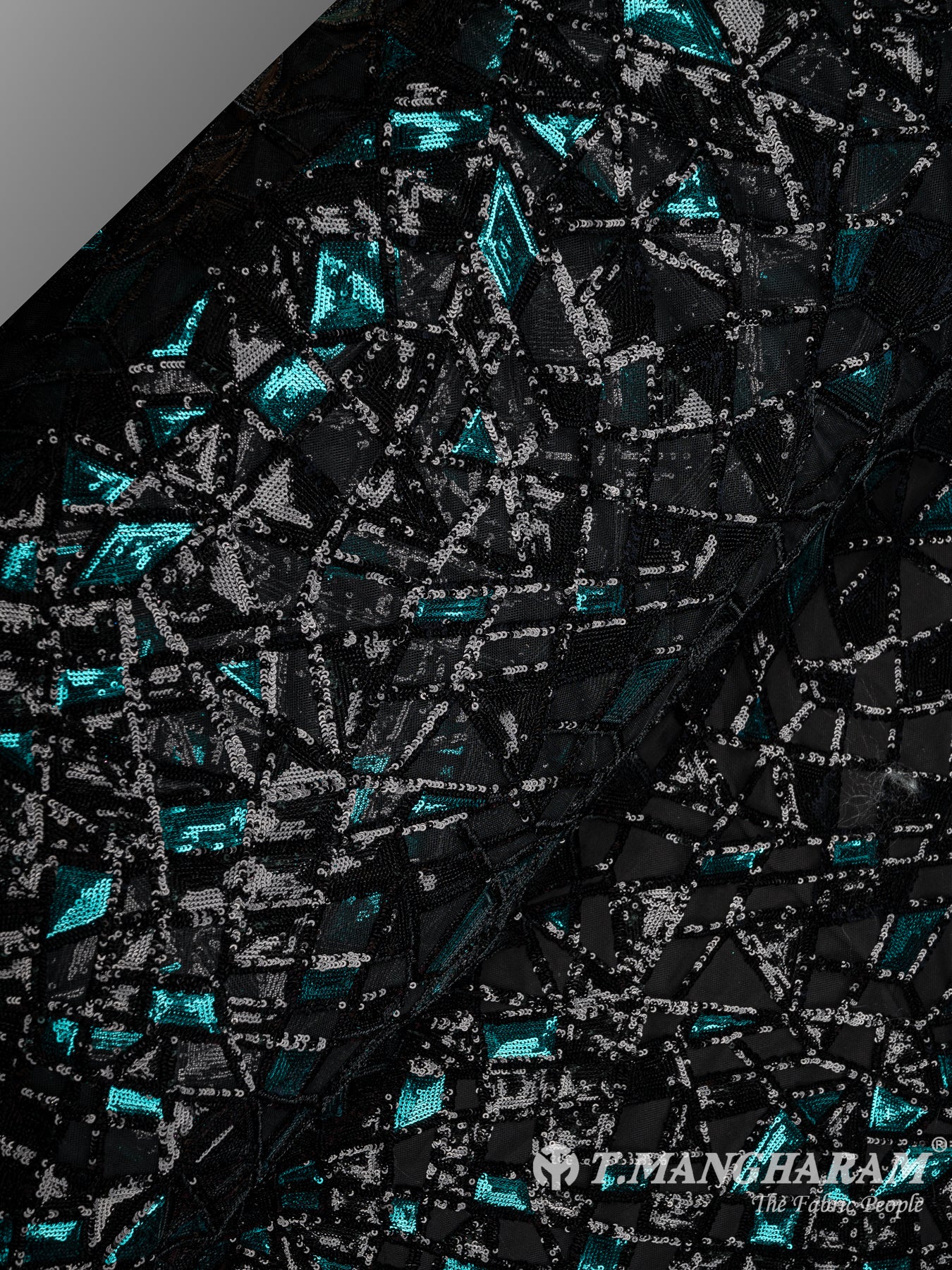 Black Fancy Net Fabric - EC8442 view-2