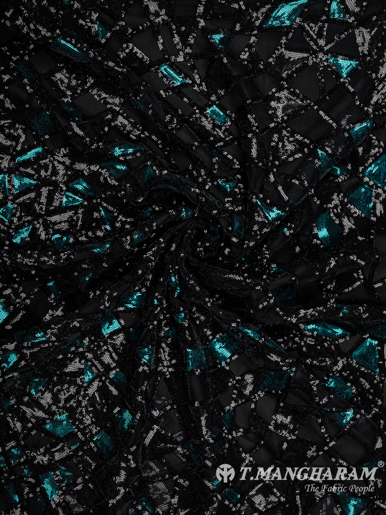 Black Fancy Net Fabric - EC8442 view-1