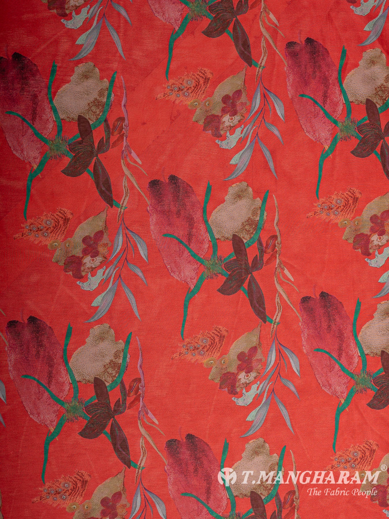 Red Organza Fabric - EC11191