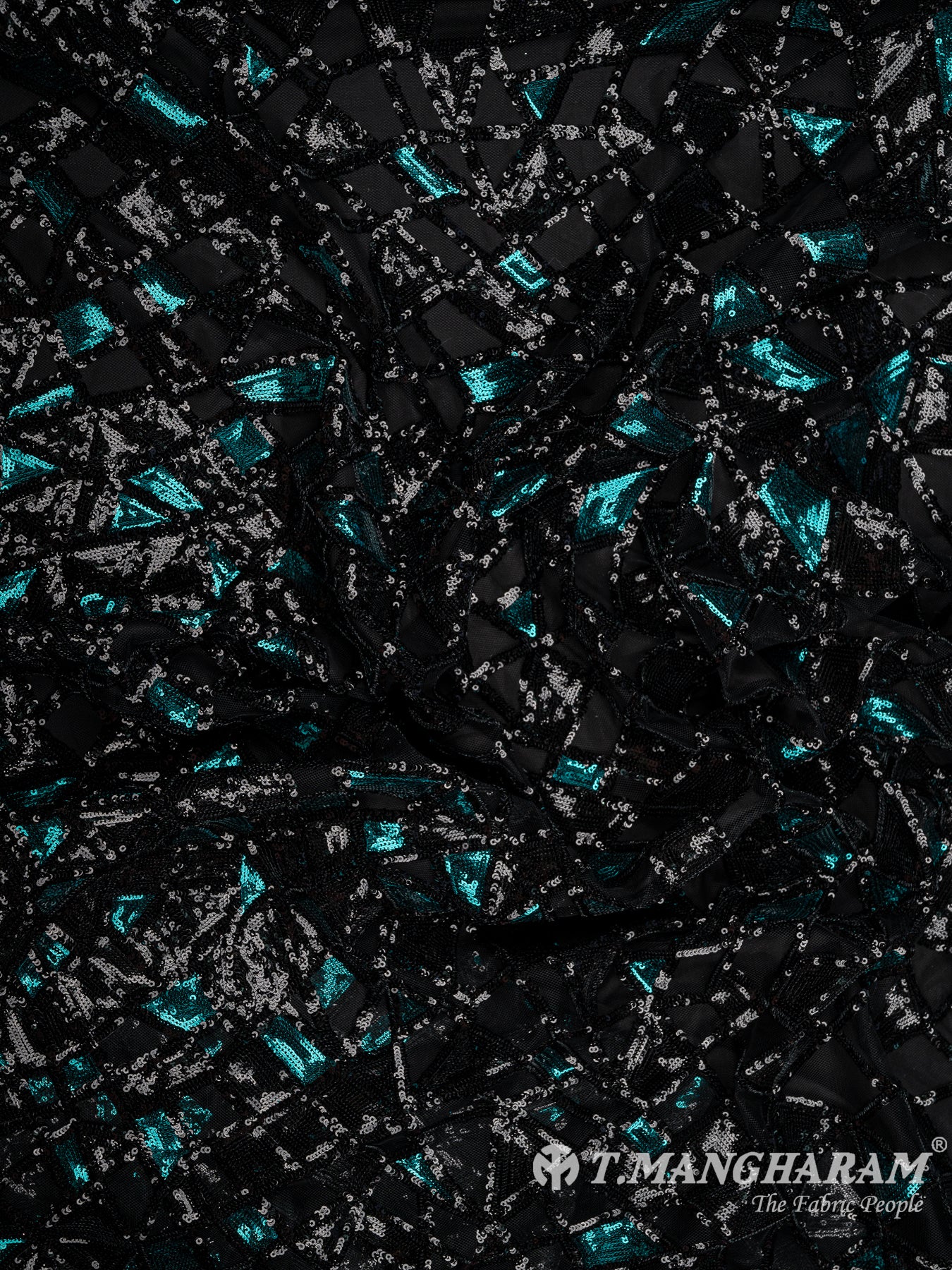 Black Fancy Net Fabric - EC8442 view-