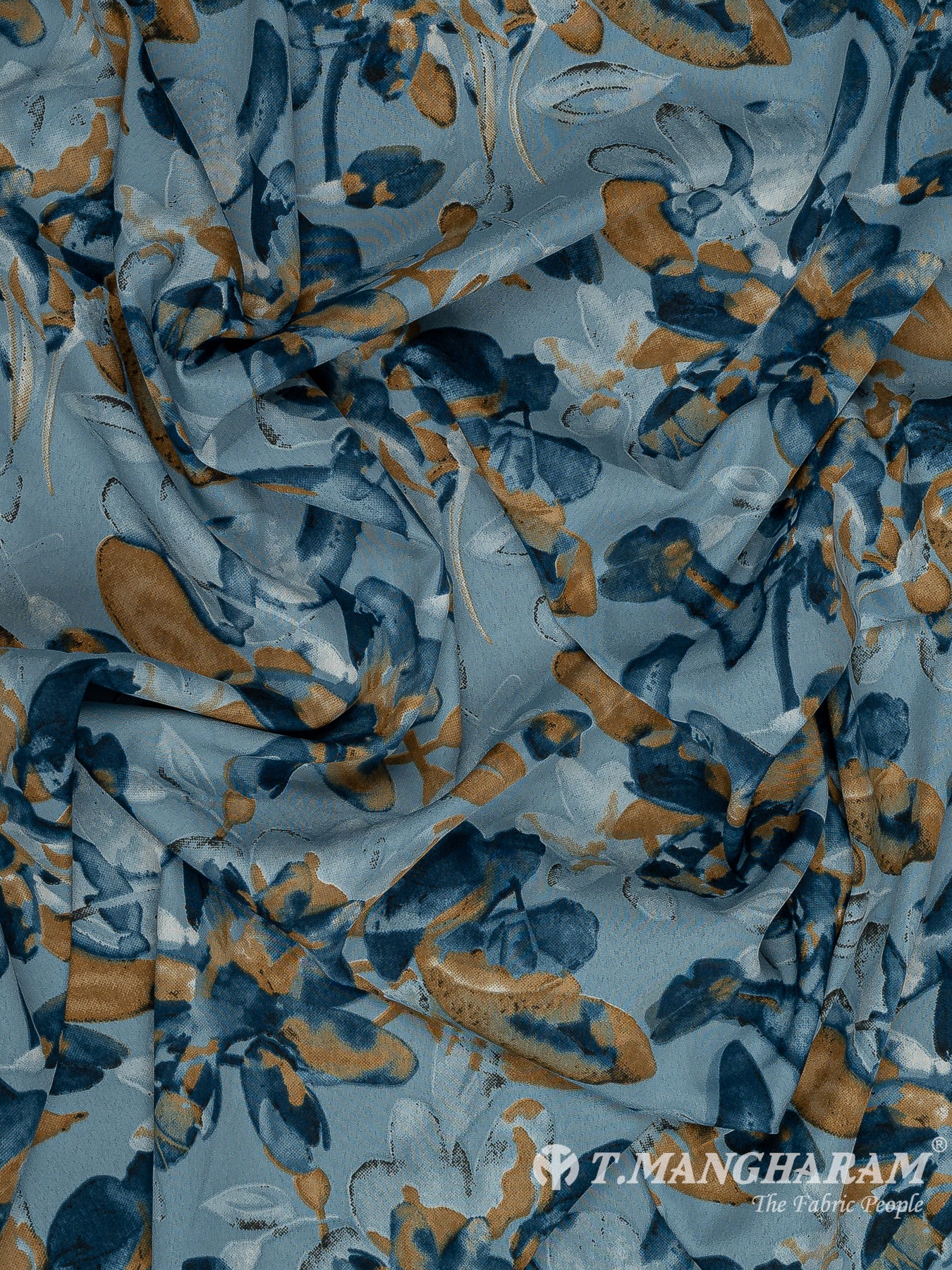 Blue Crepe Fabric - EB8245