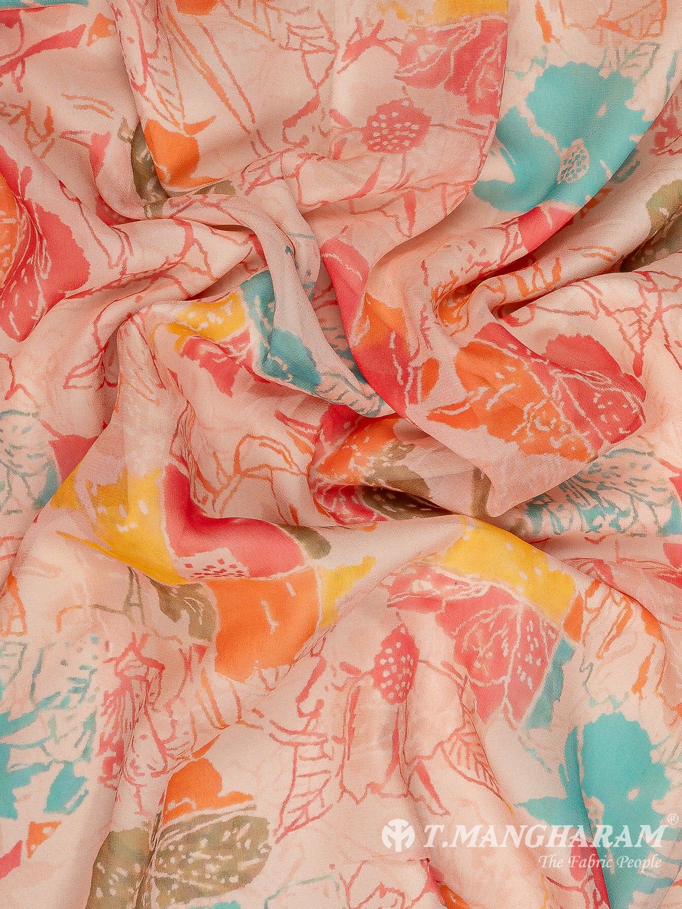 Peach Georgette Fabric - EB8426