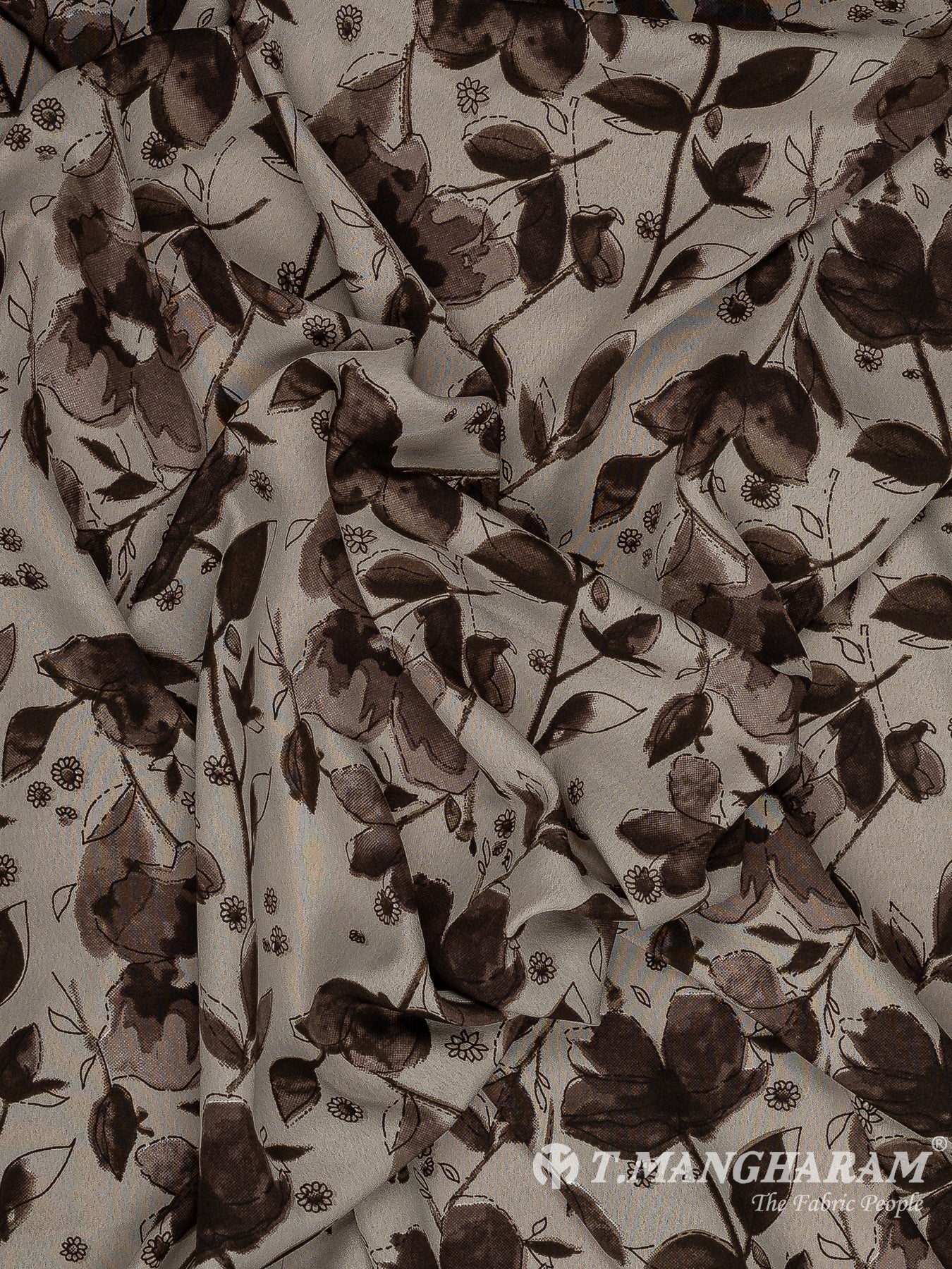 Brown Crepe Fabric - EB8256