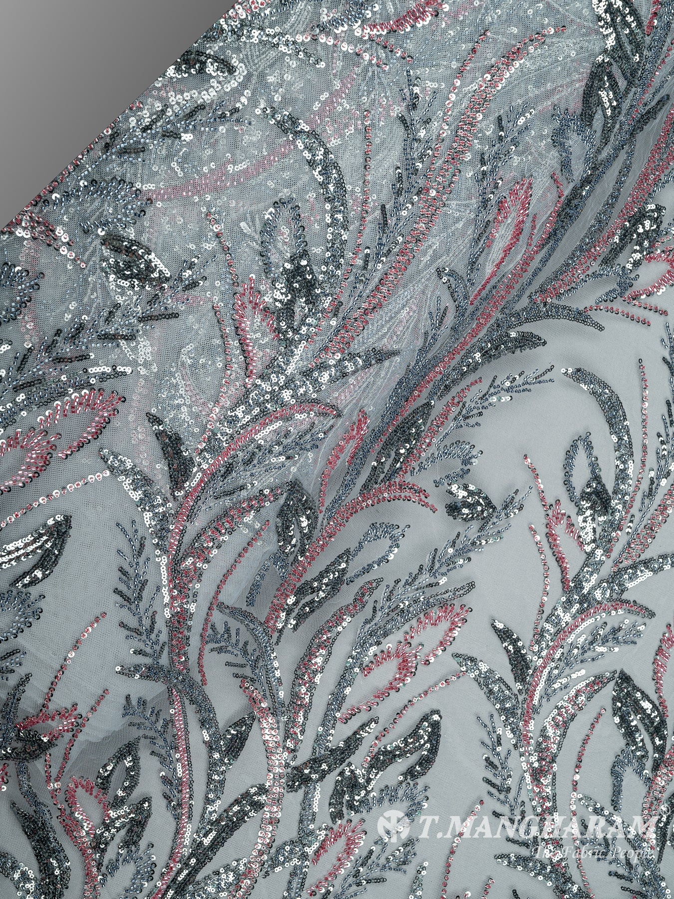 Grey Fancy Net Fabric - EC8568 view-2