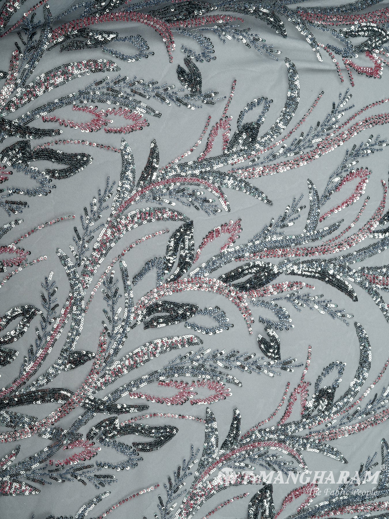 Grey Fancy Net Fabric - EC8568 view-3