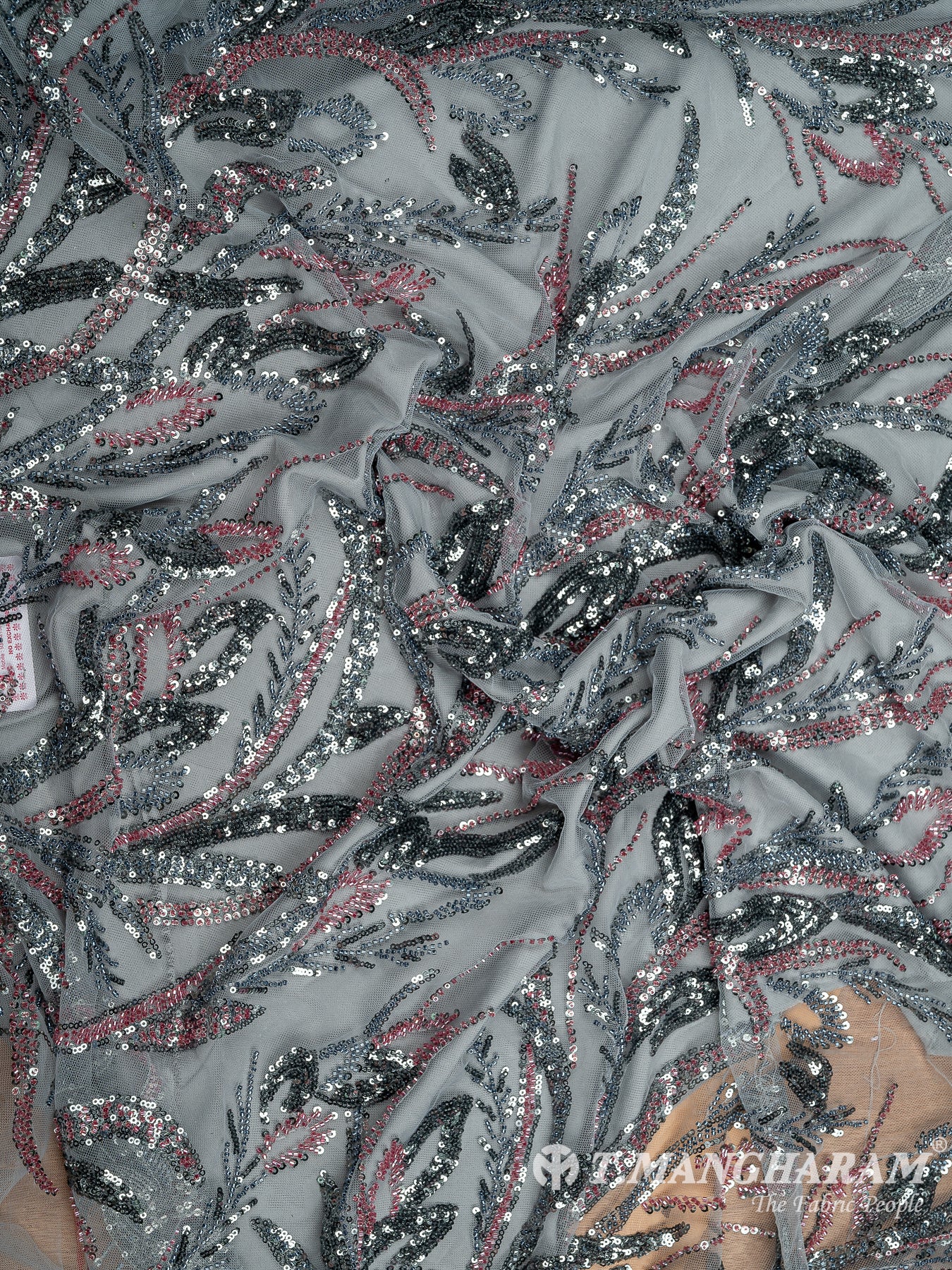 Grey Fancy Net Fabric - EC8568 view-4