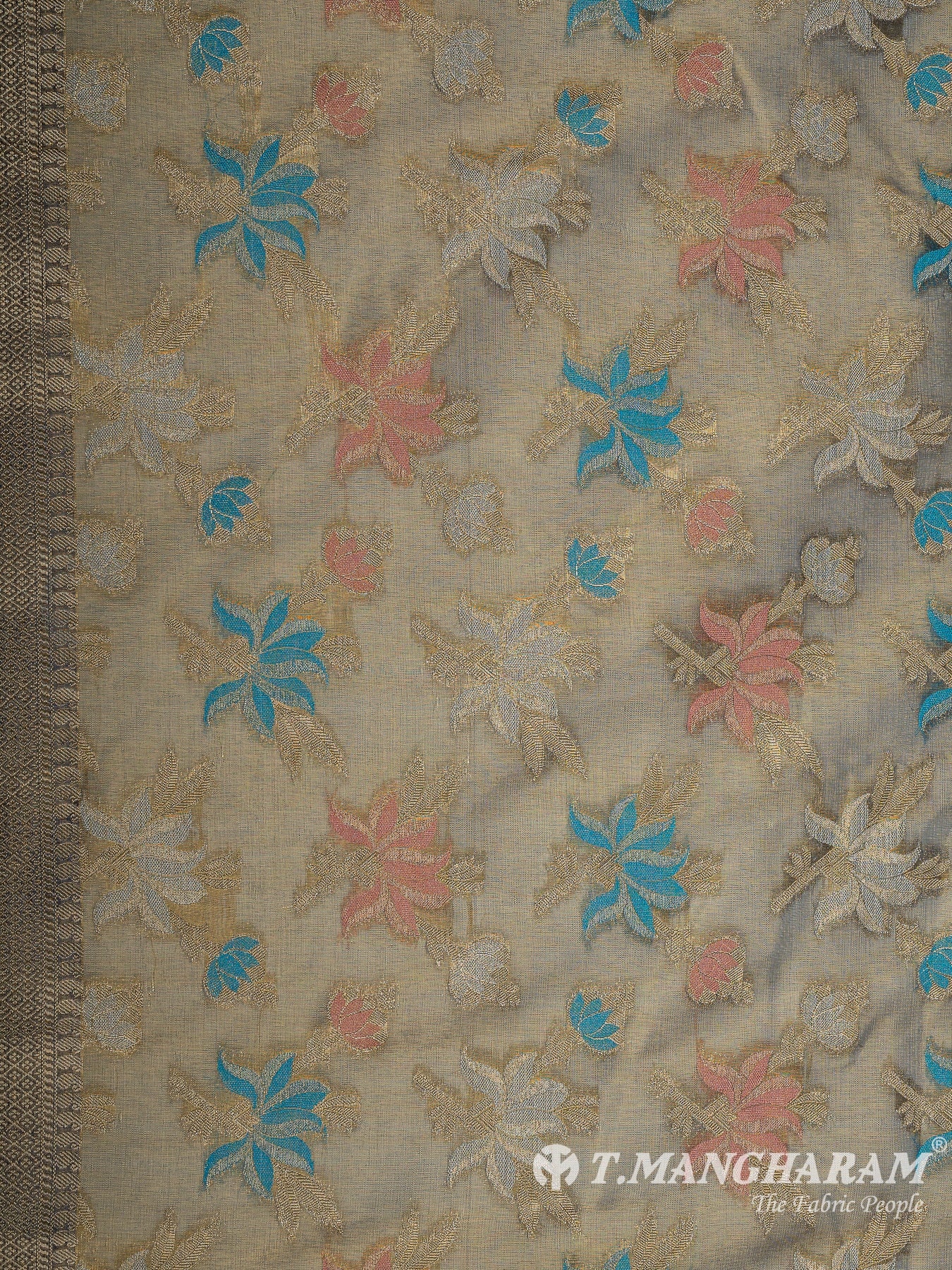 Green Semi Banaras Fabric - EB8190