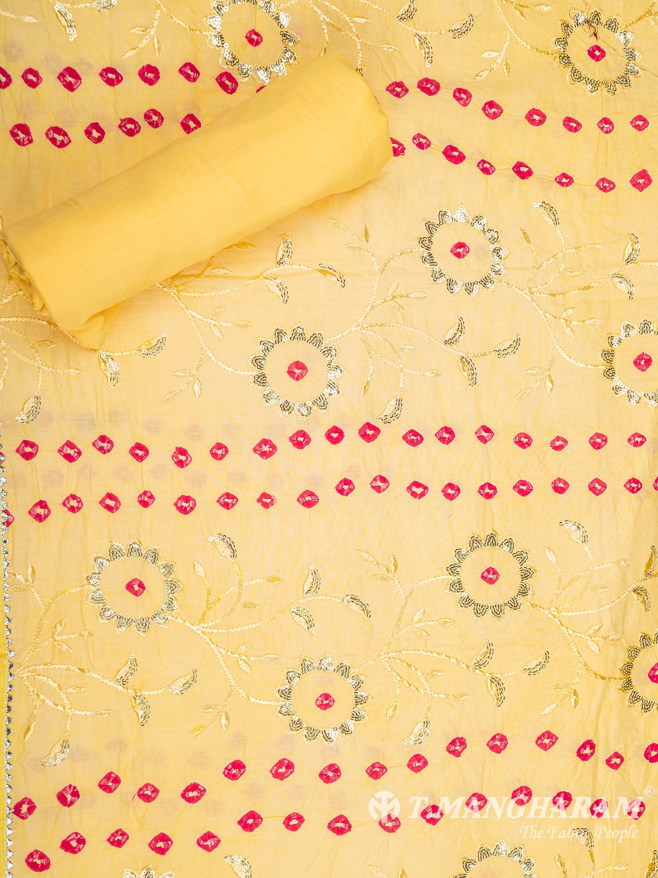 Yellow Cotton Chudidhar Fabric Set - EG1754 view-2