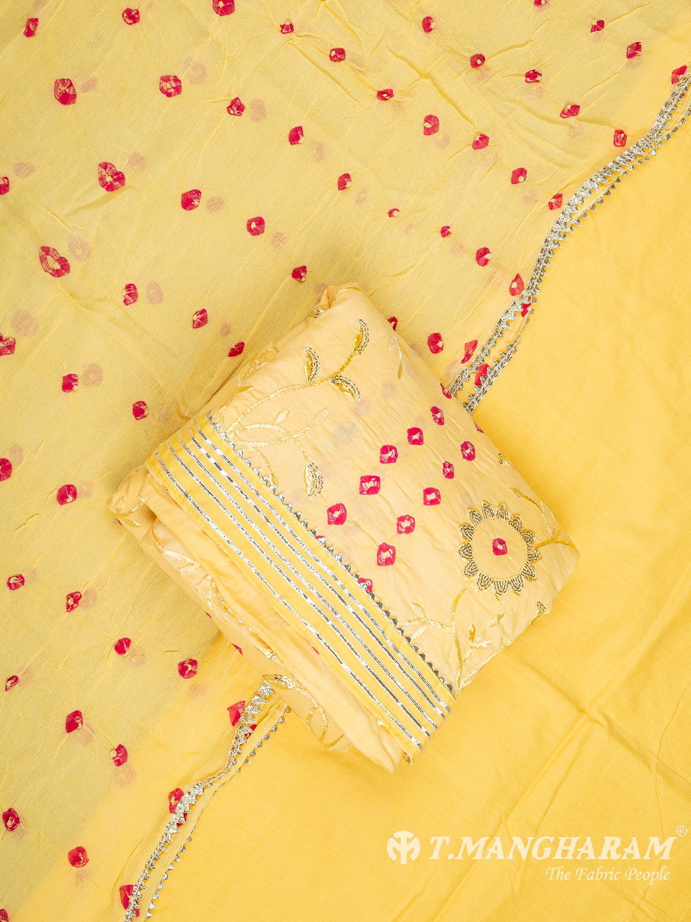 Yellow Cotton Chudidhar Fabric Set - EG1754 view-1