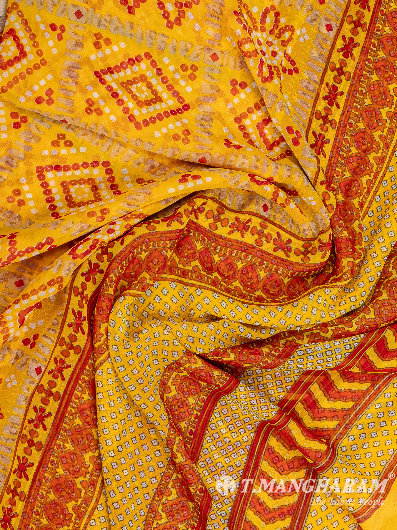 Yellow Crepe Chudidhar Fabric Set - EH1664 view-3