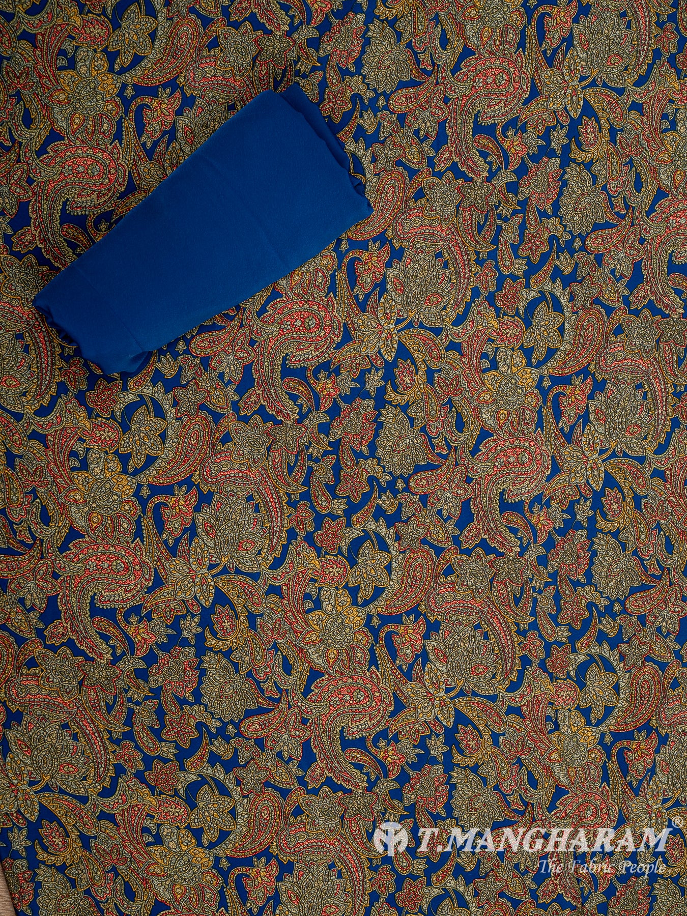 Blue Crepe Chudidhar Fabric Set - EH1682 view-2