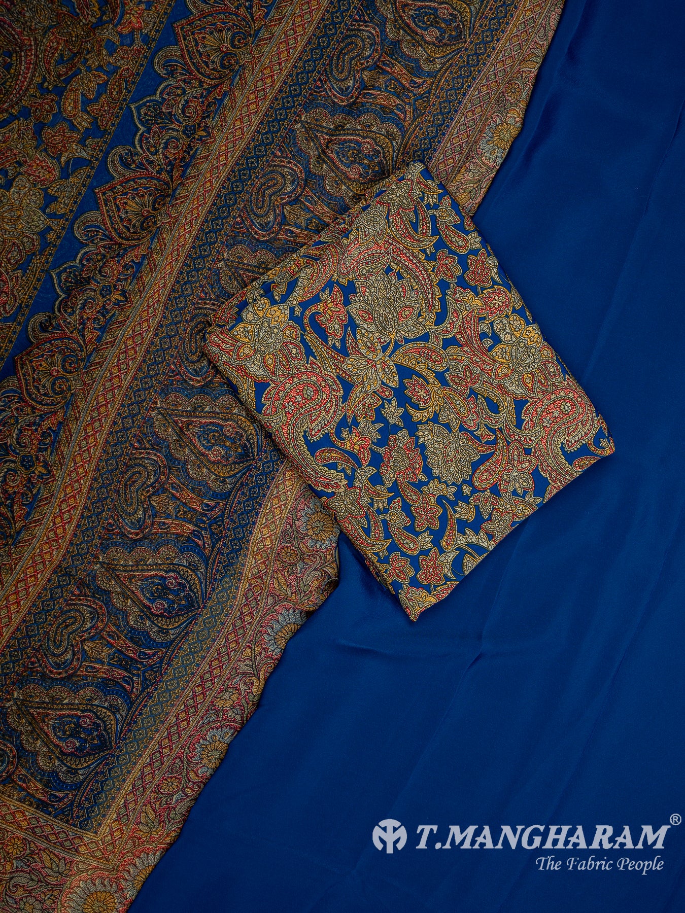 Blue Crepe Chudidhar Fabric Set - EH1682 view-1