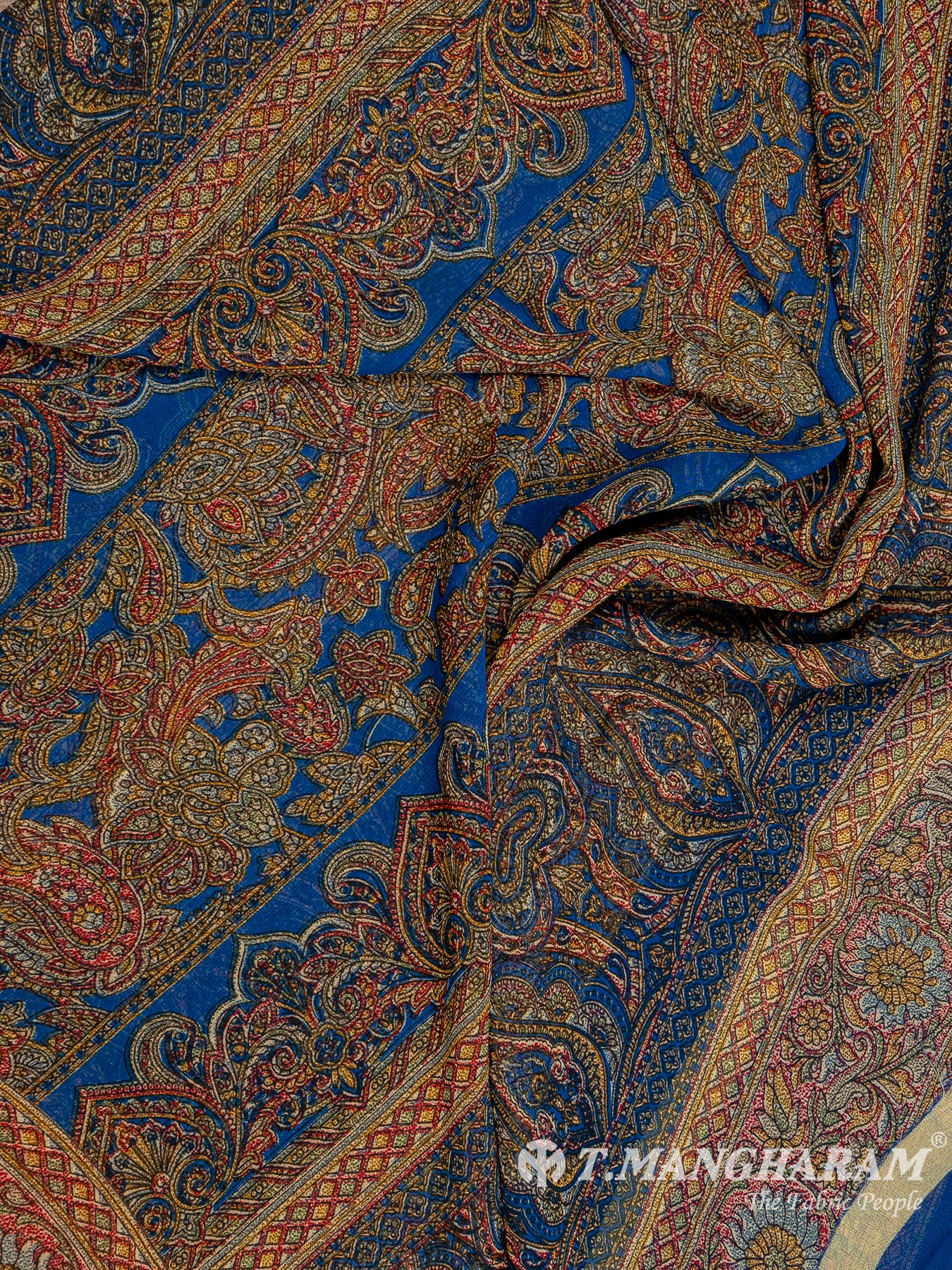 Blue Crepe Chudidhar Fabric Set - EH1682 view-3