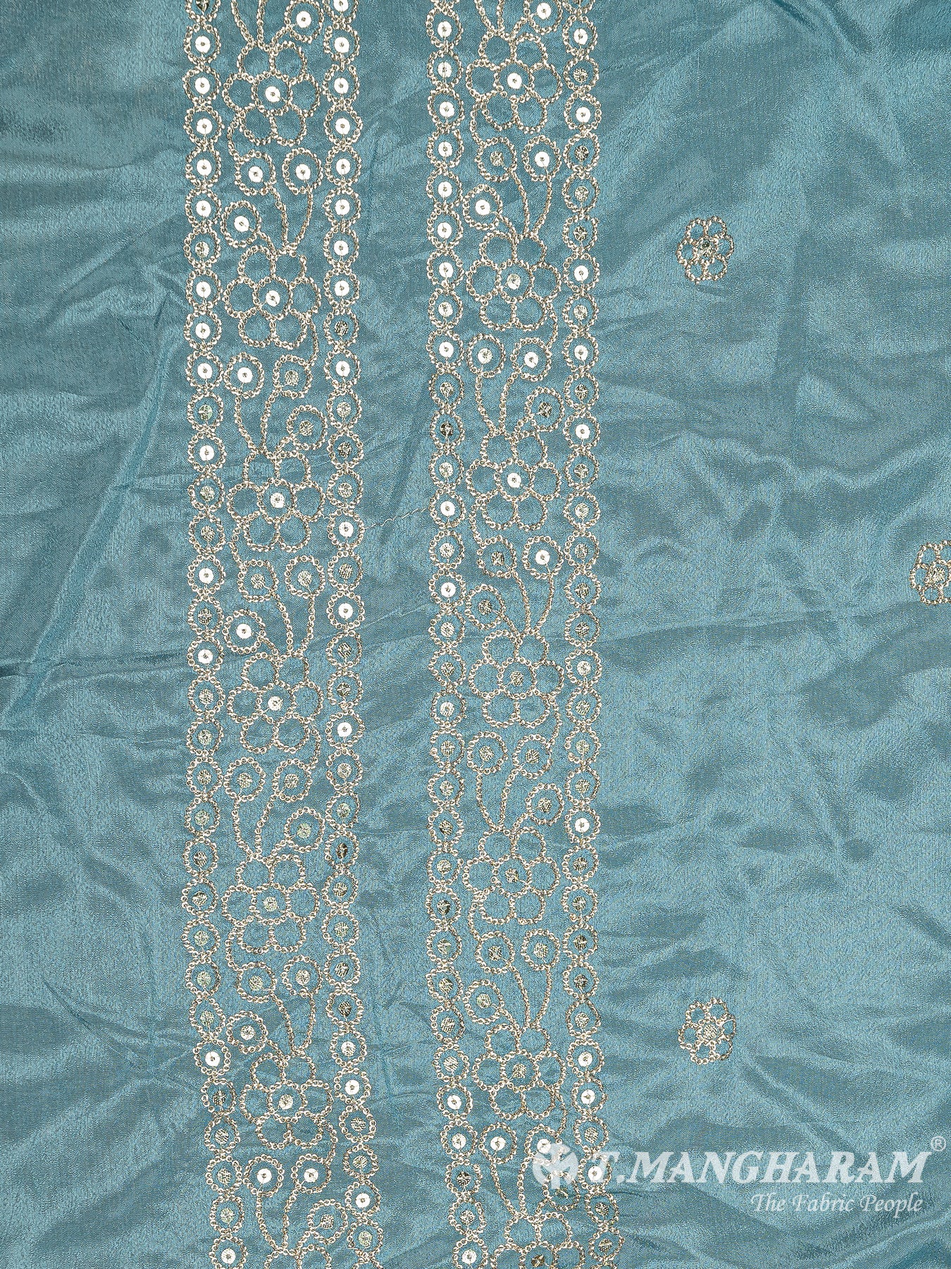 Blue Chinnon Silk Fabric - EC8295 view-4