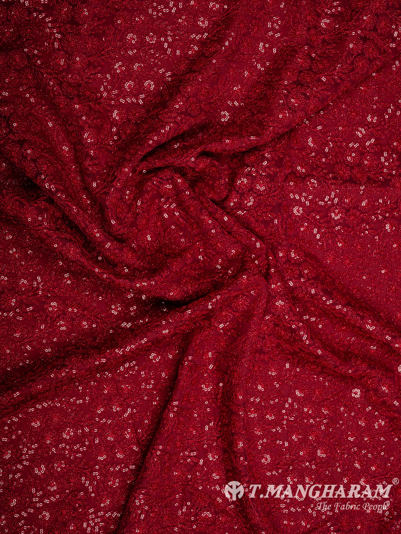 Maroon Fancy Net Fabric - EC8566 view-4