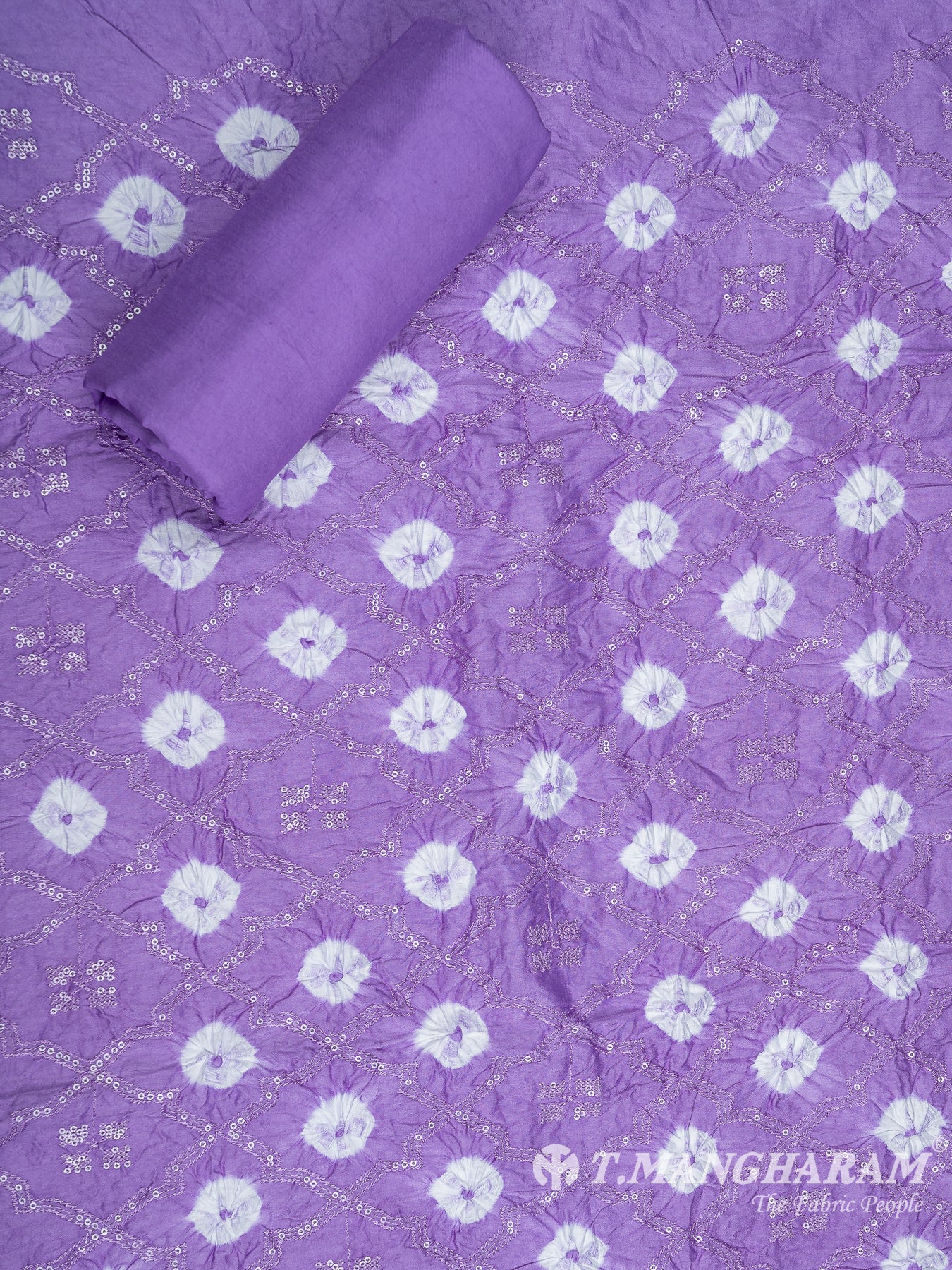 Violet Cotton Chudidhar Fabric Set - EG1731 view-2