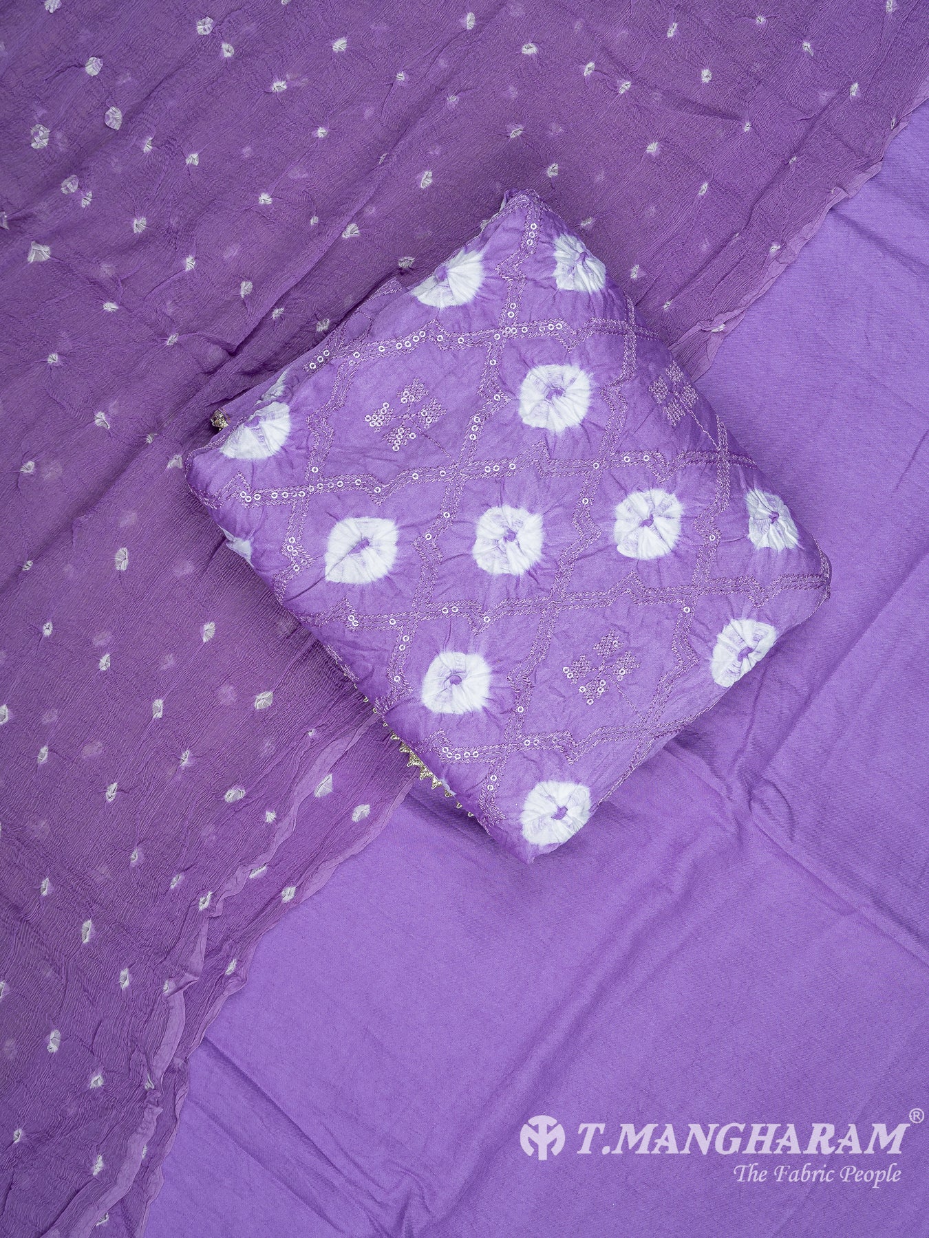 Violet Cotton Chudidhar Fabric Set - EG1731 view-1