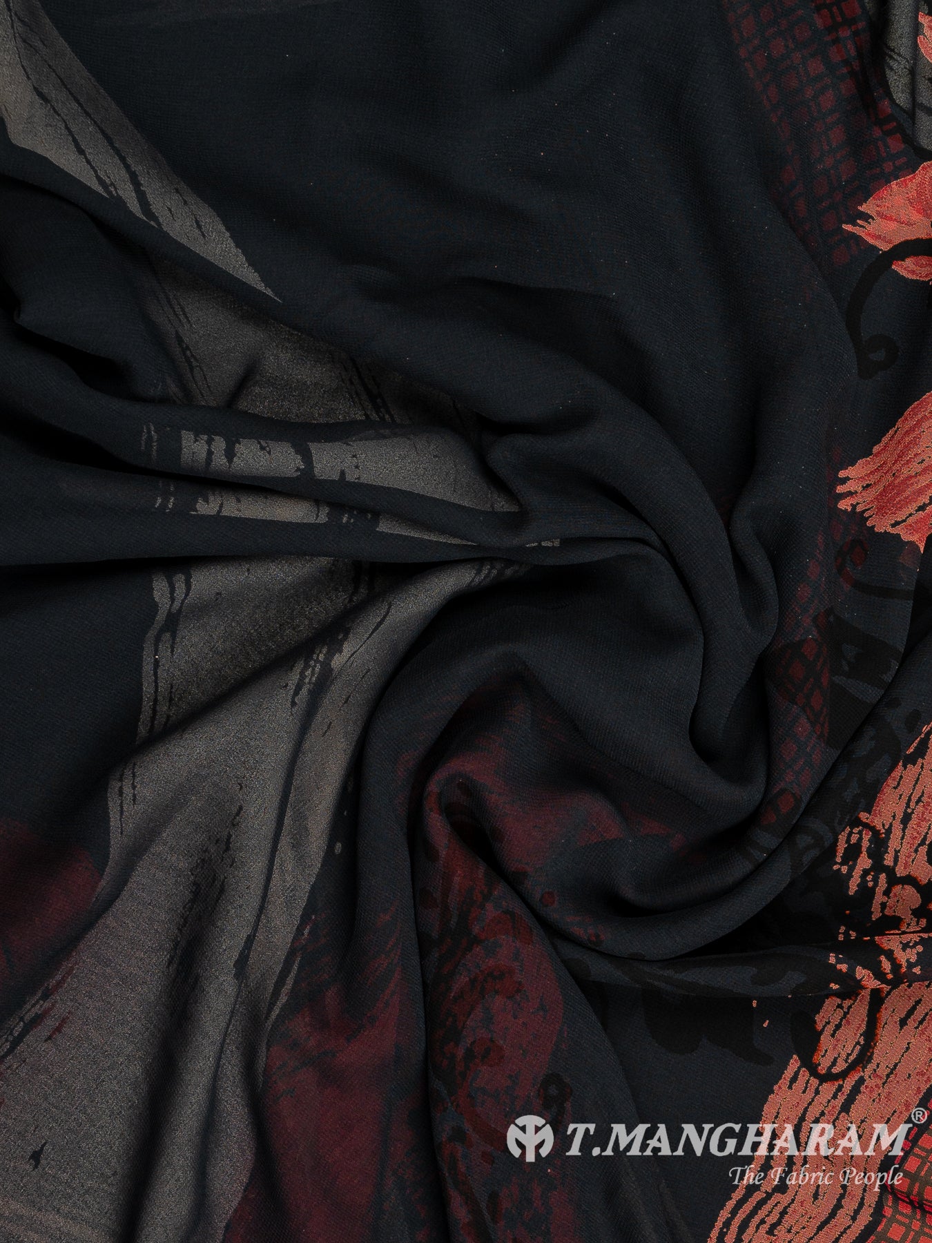 Black Crepe Chudidhar Fabric Set - EH1672 view-3