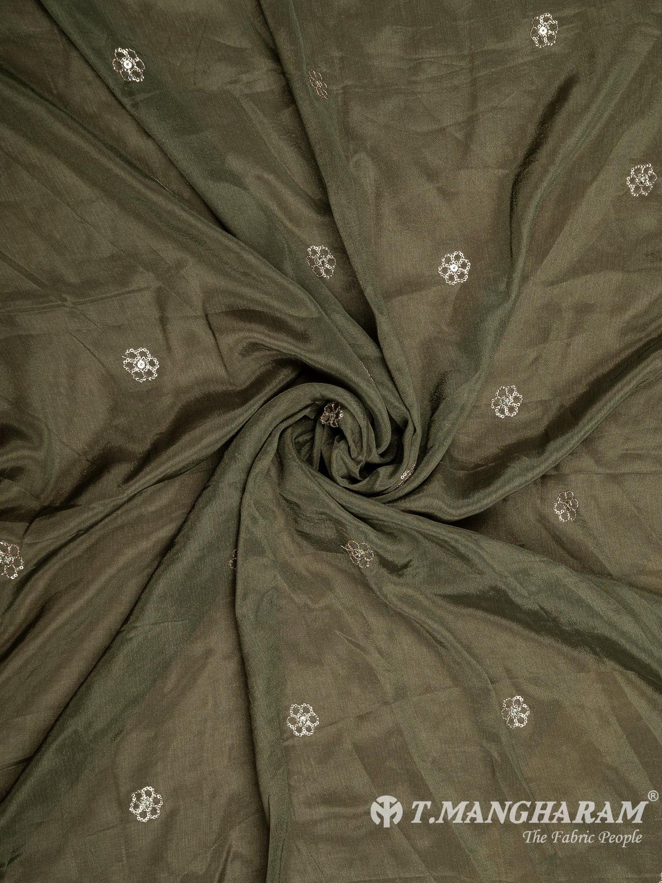 Green Chinnon Silk Fabric - EC8298 view-1