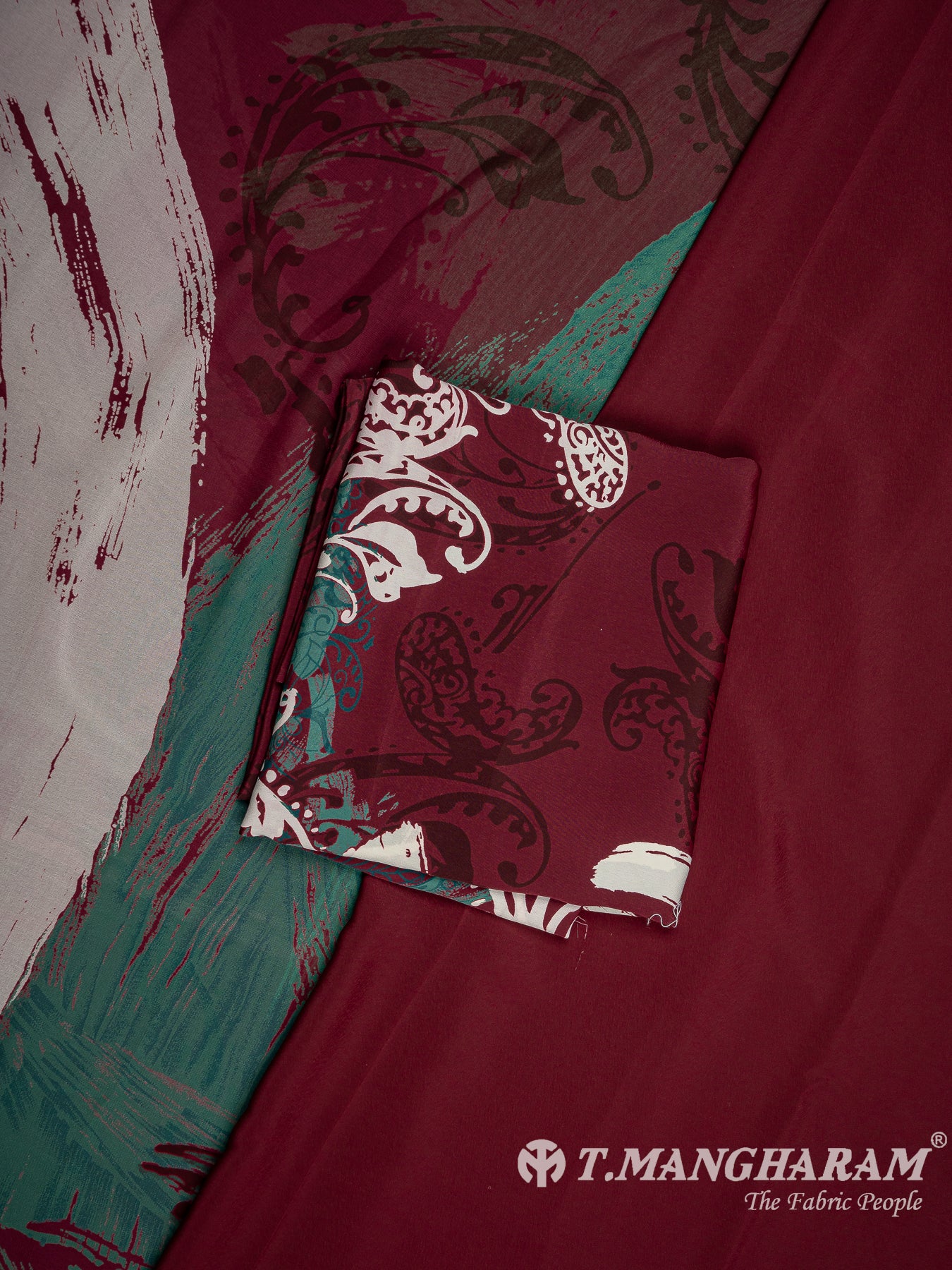 Maroon Crepe Chudidhar Fabric Set - EH1670 view-1