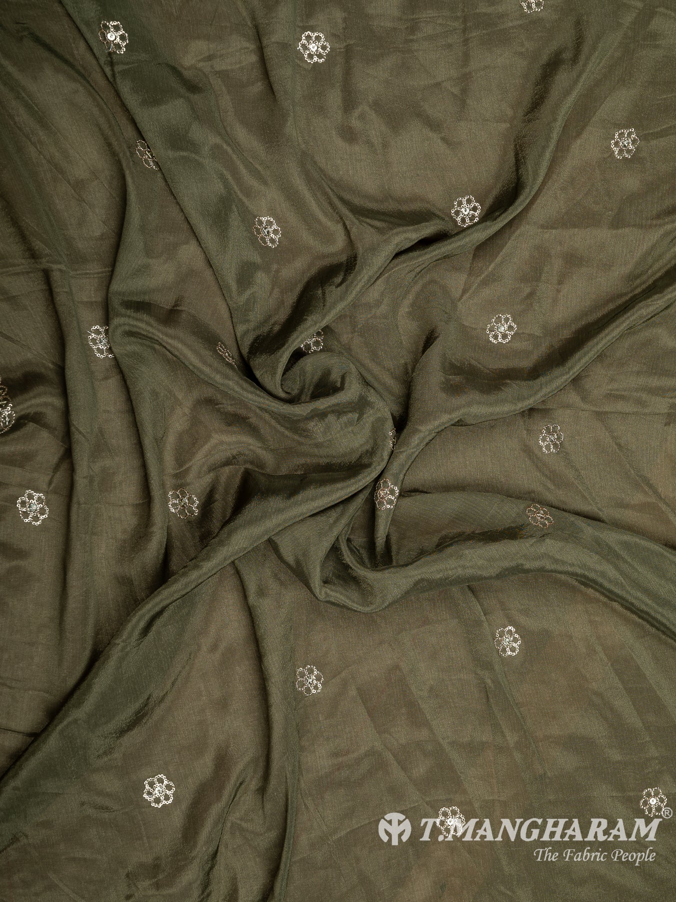 Green Chinnon Silk Fabric - EC8298 view-5