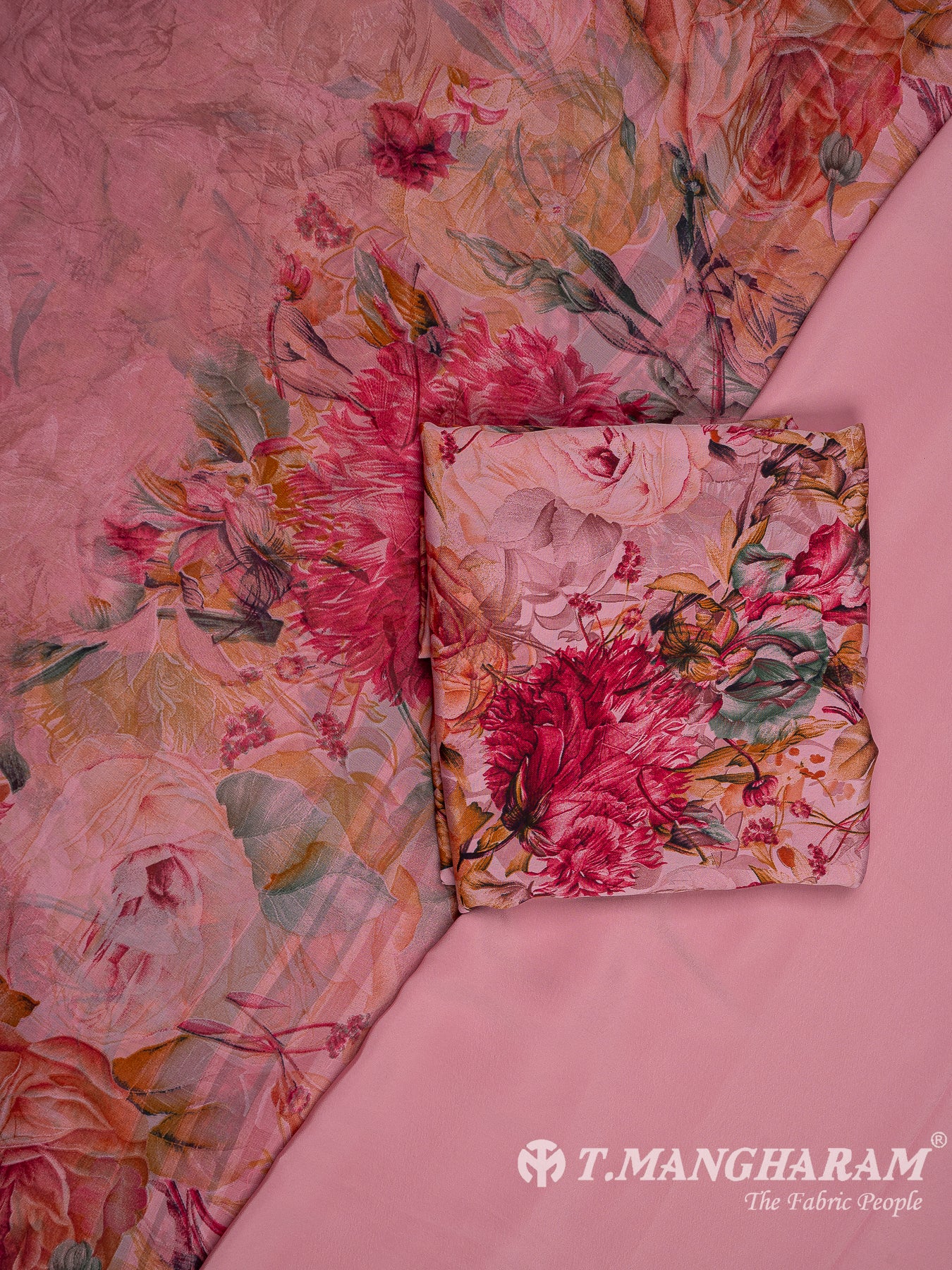 Pink Crepe Chudidhar Fabric Set - EH1667 view-1
