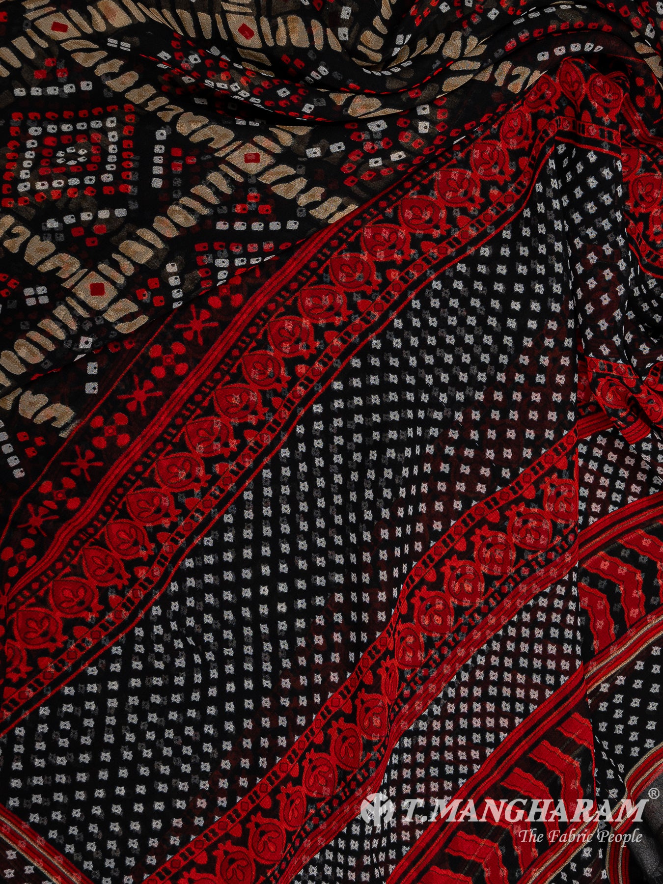Black Crepe Chudidhar Fabric Set - EH1665 view-3