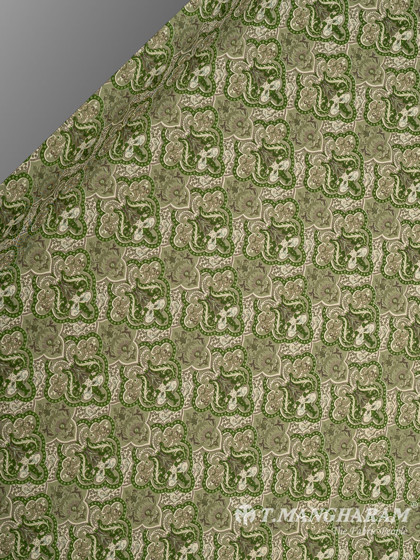 Green Crepe Fabric - EB6877 view-2