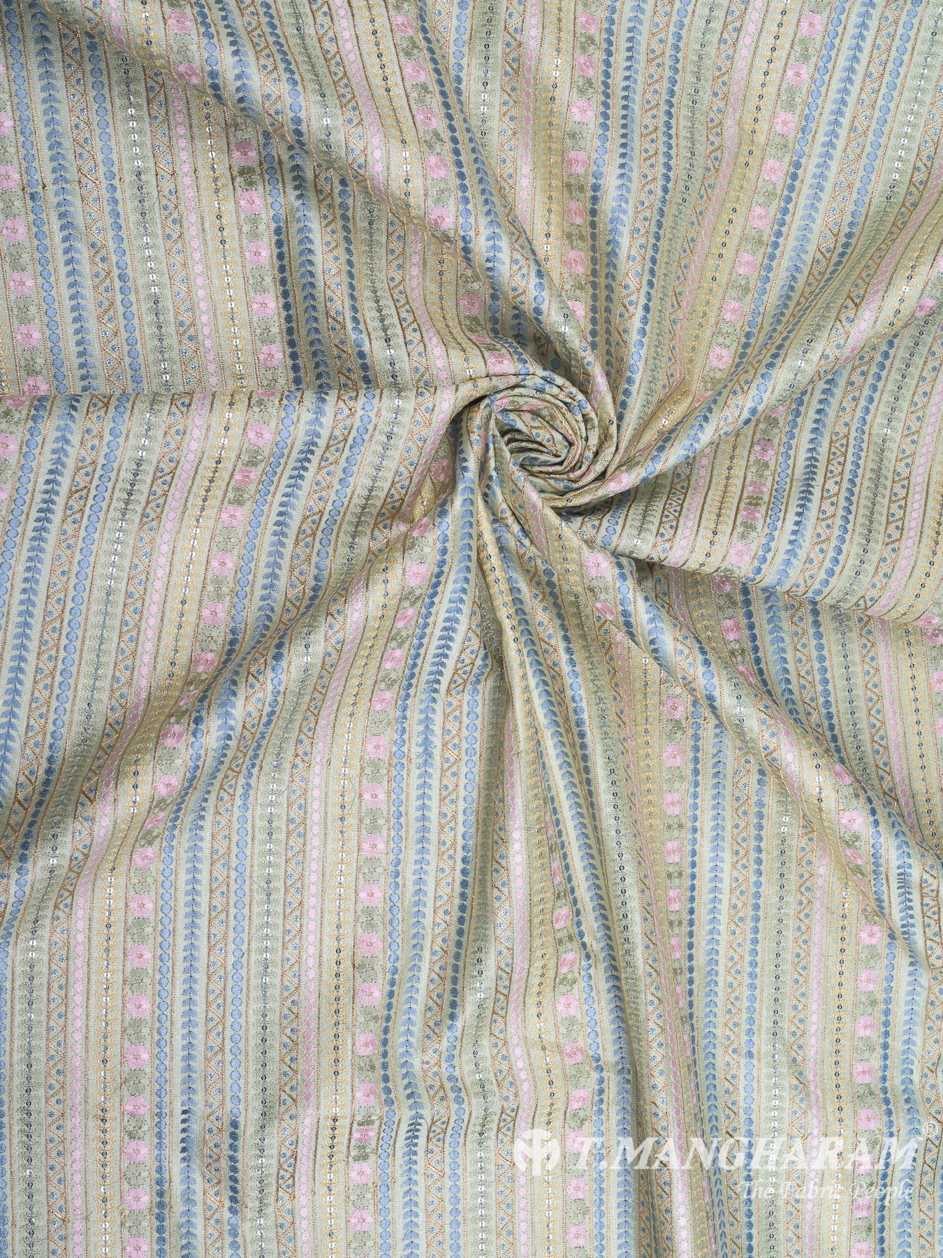 Green Raw Silk Fabric - EC7961 view-1