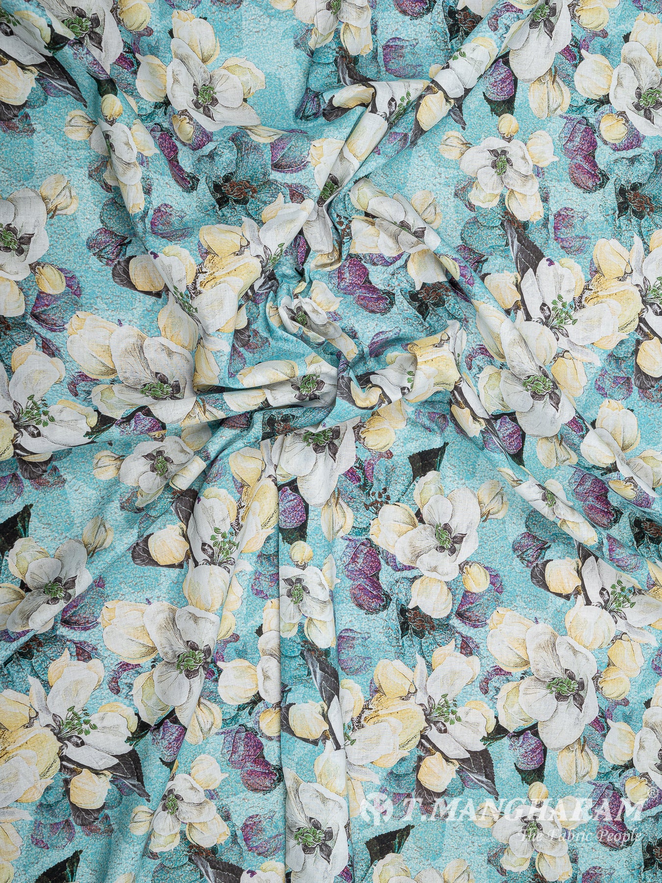 Blue Cotton Fabric - EB5889 view-4