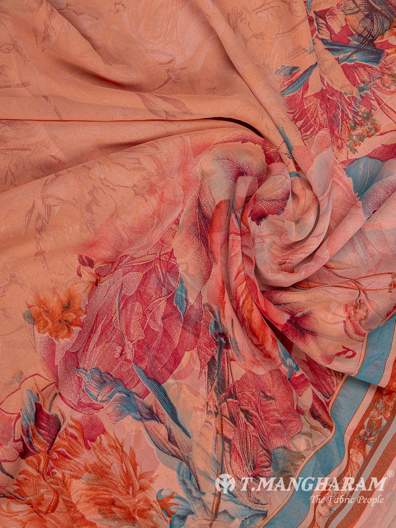 Peach Crepe Chudidhar Fabric Set - EH1669 view-3