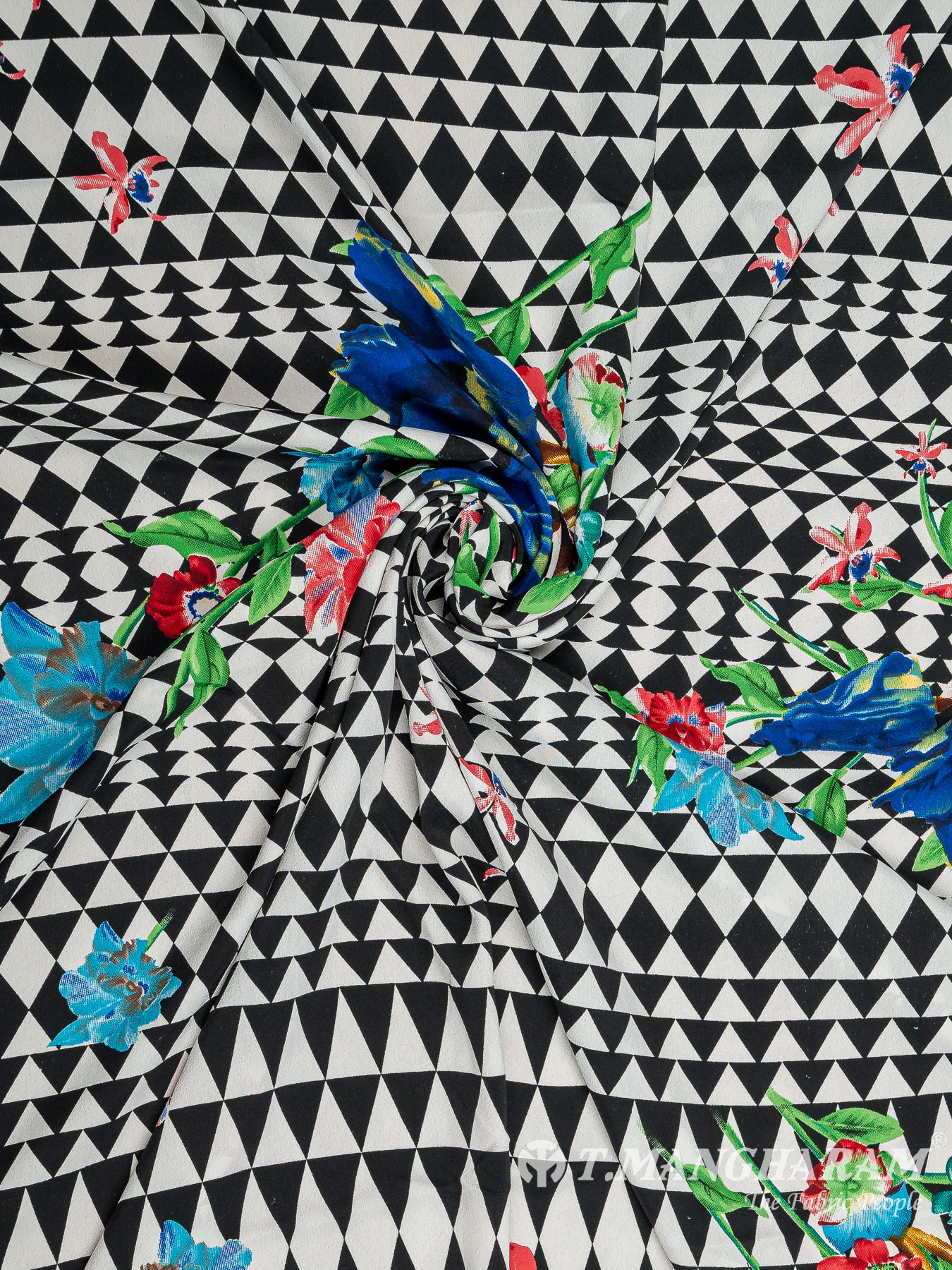 Multicolor Crepe Fabric - EB5936 view-1