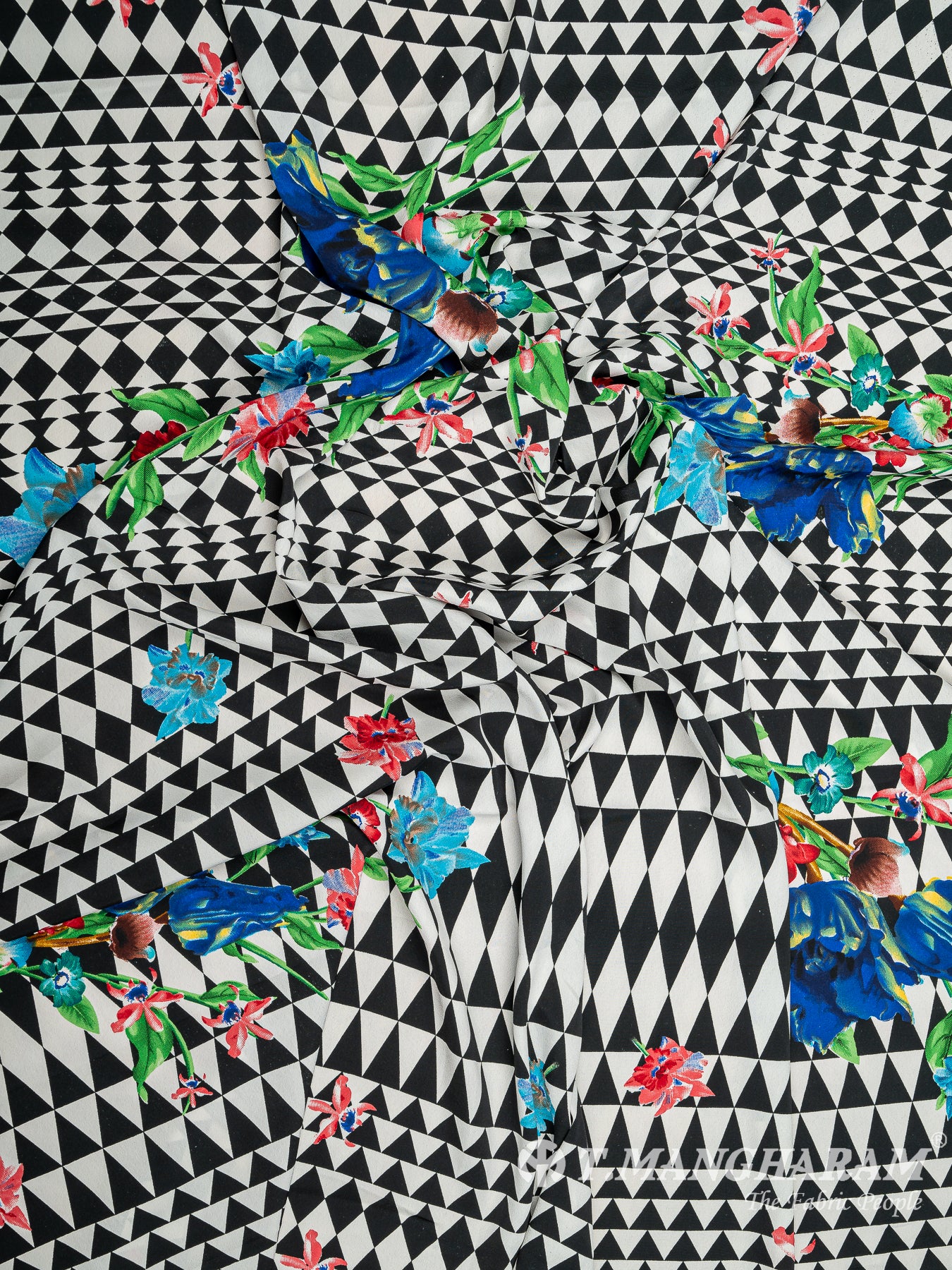 Multicolor Crepe Fabric - EB5936 view-4