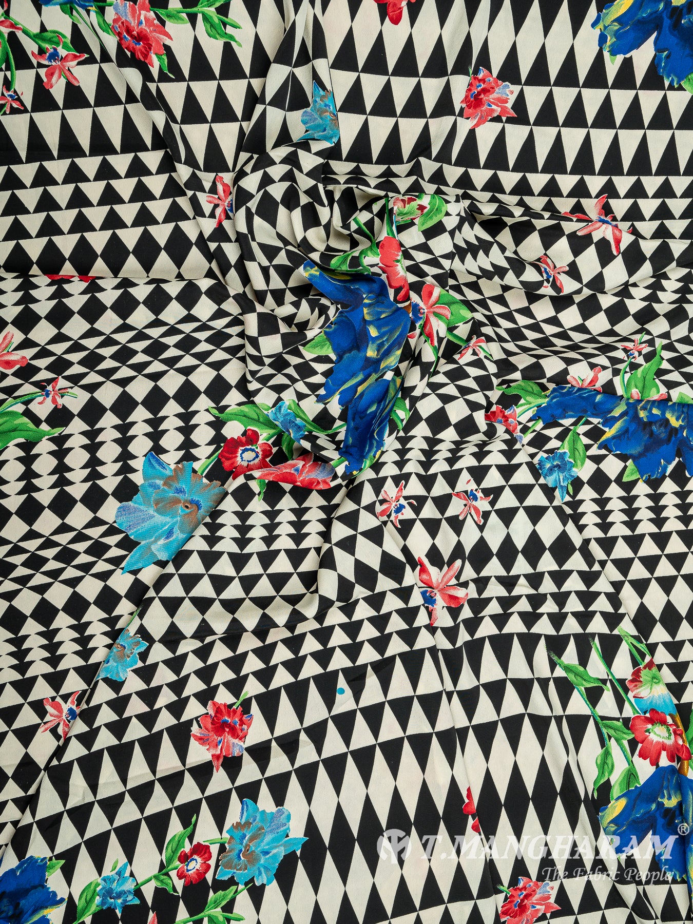 Multicolor Crepe Fabric - EB5939 view-4